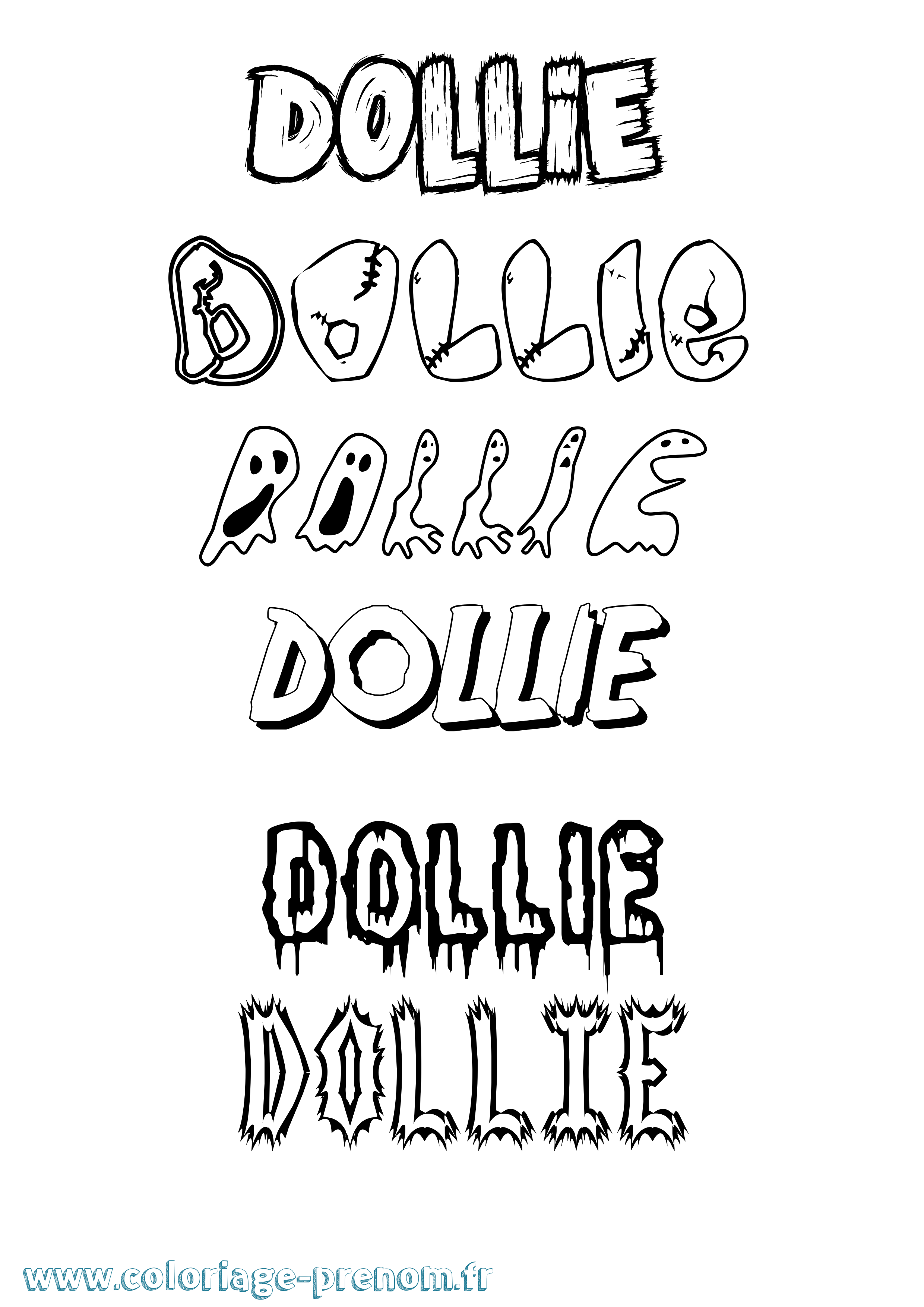 Coloriage Dollie Frisson Coloriage prénom Dollie Frisson