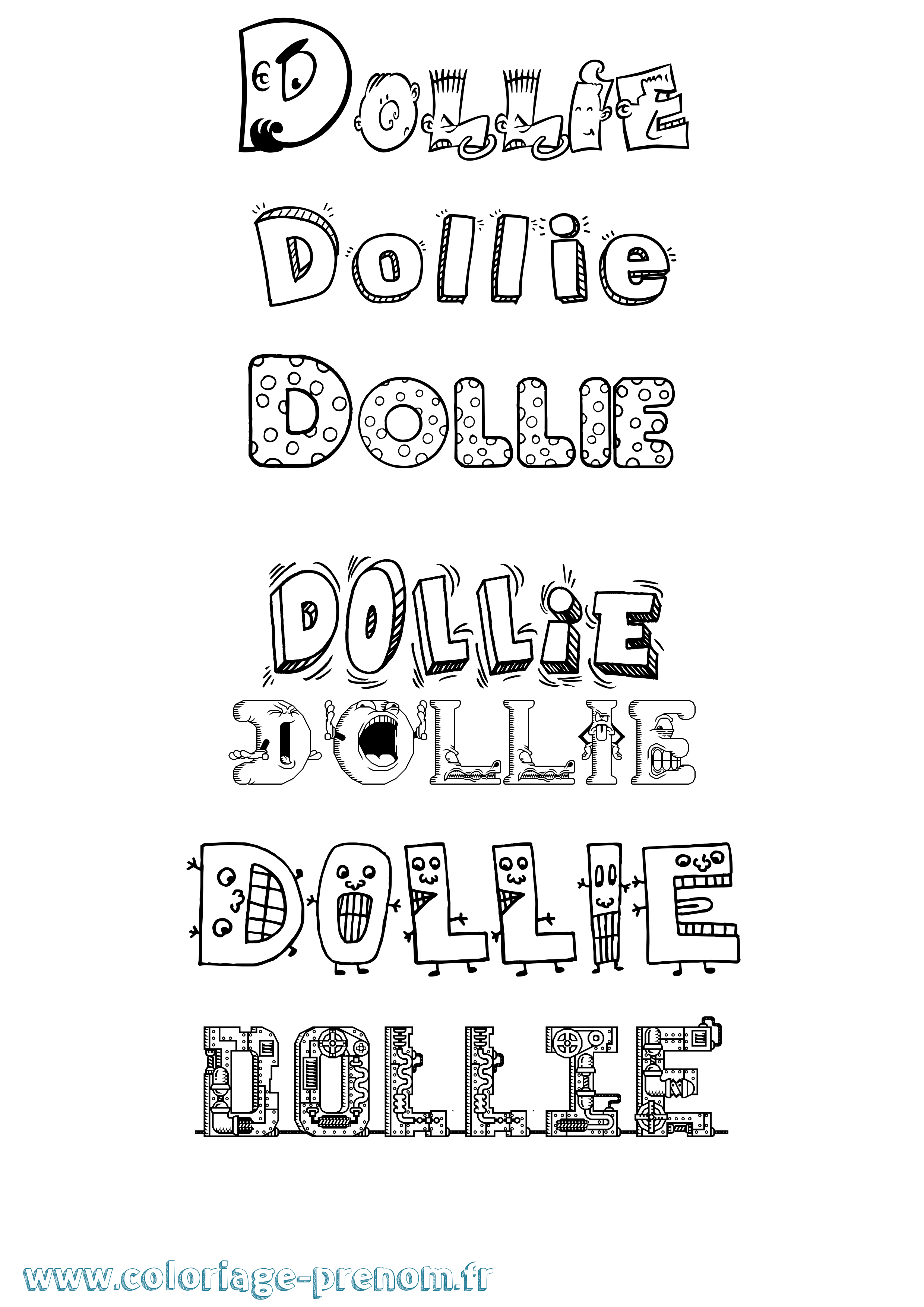 Coloriage Dollie Fun Coloriage prénom Dollie Fun