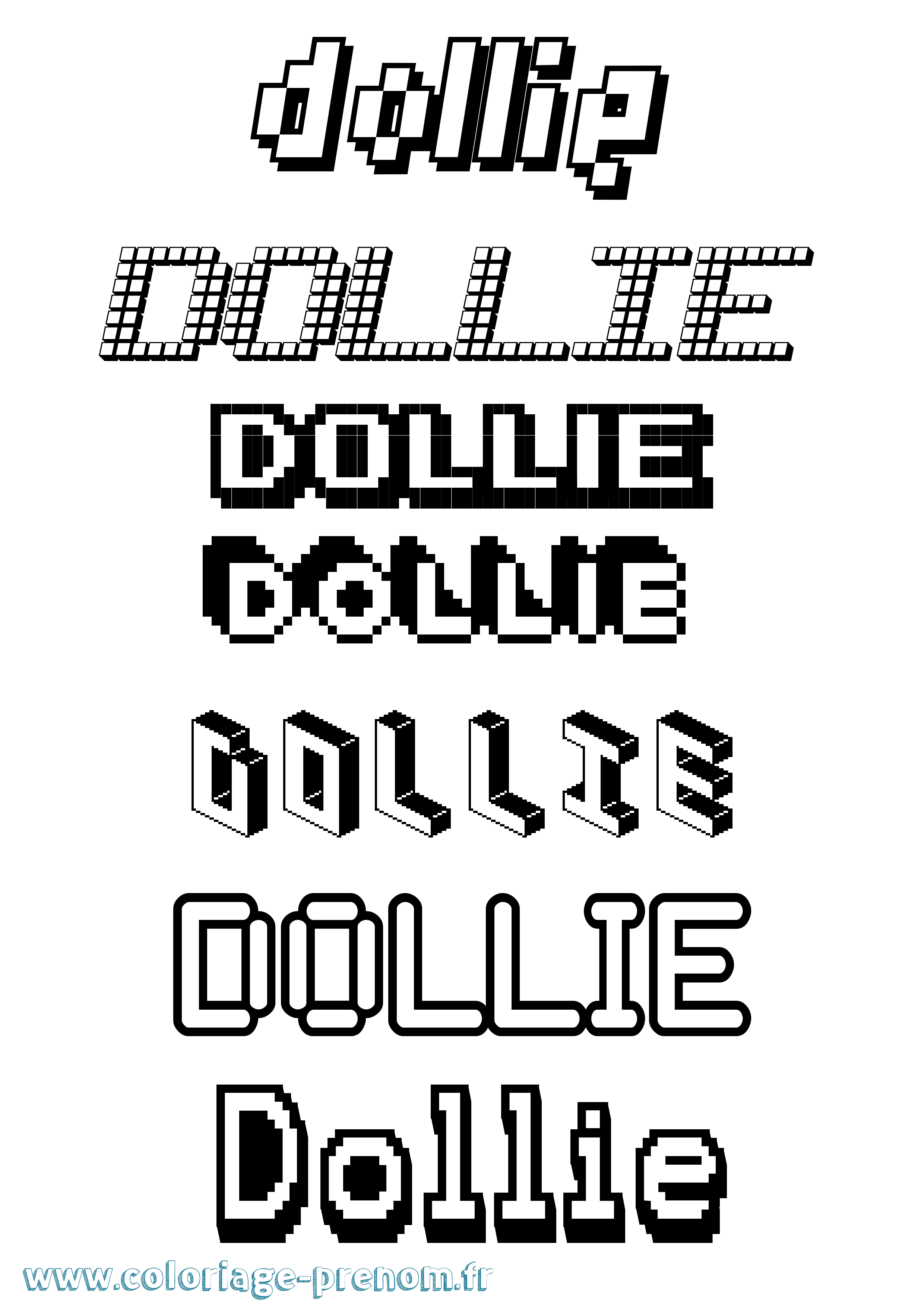 Coloriage Dollie Pixel Coloriage prénom Dollie Pixel