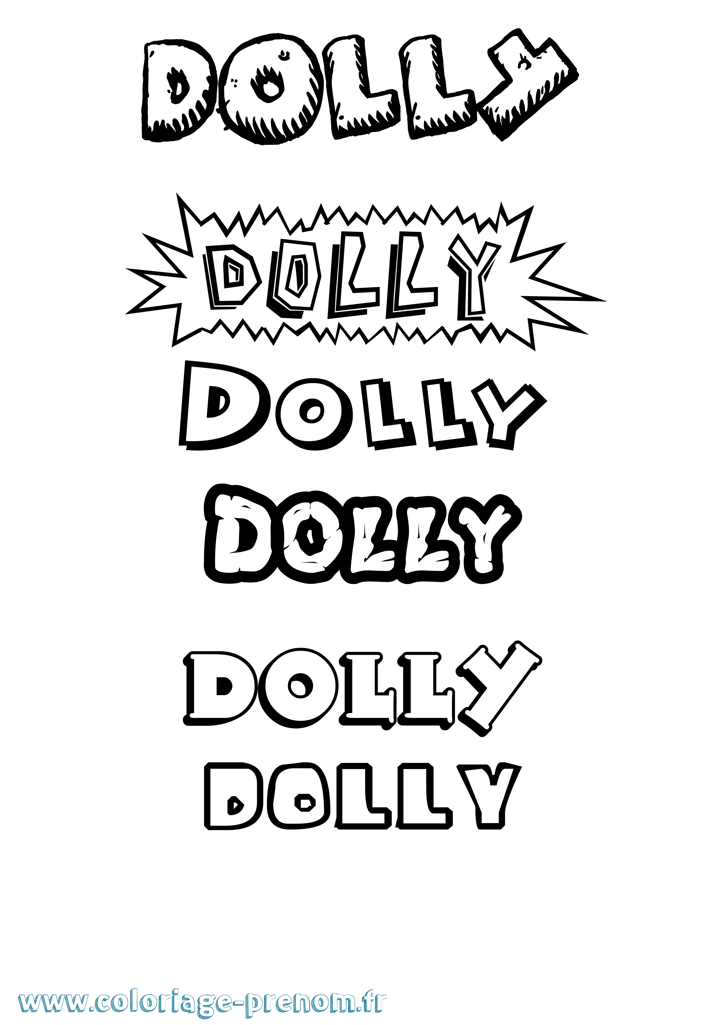 Coloriage Dolly Dessin Animé Coloriage prénom Dolly Dessin Animé