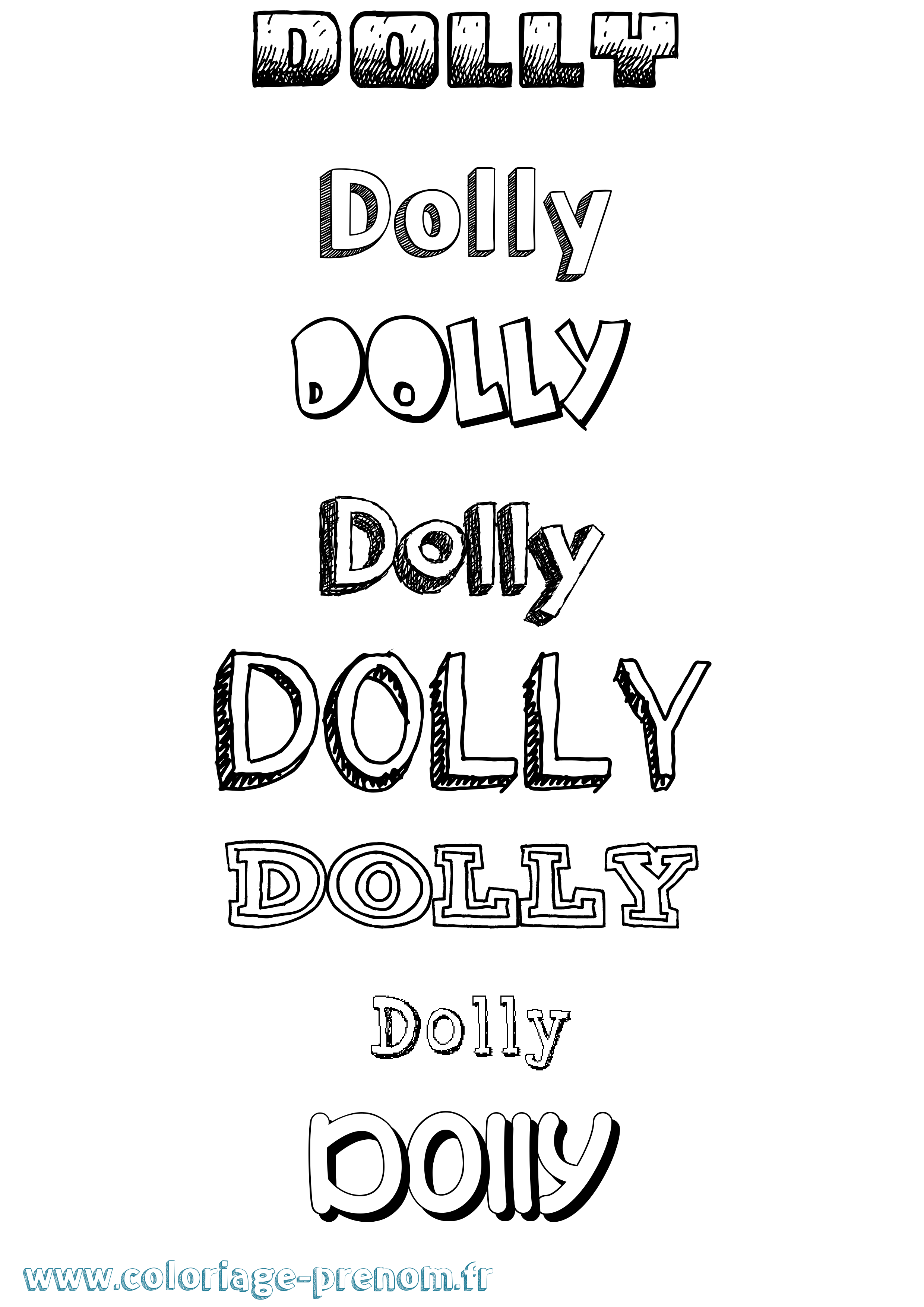 Coloriage Dolly Dessiné Coloriage prénom Dolly Dessiné
