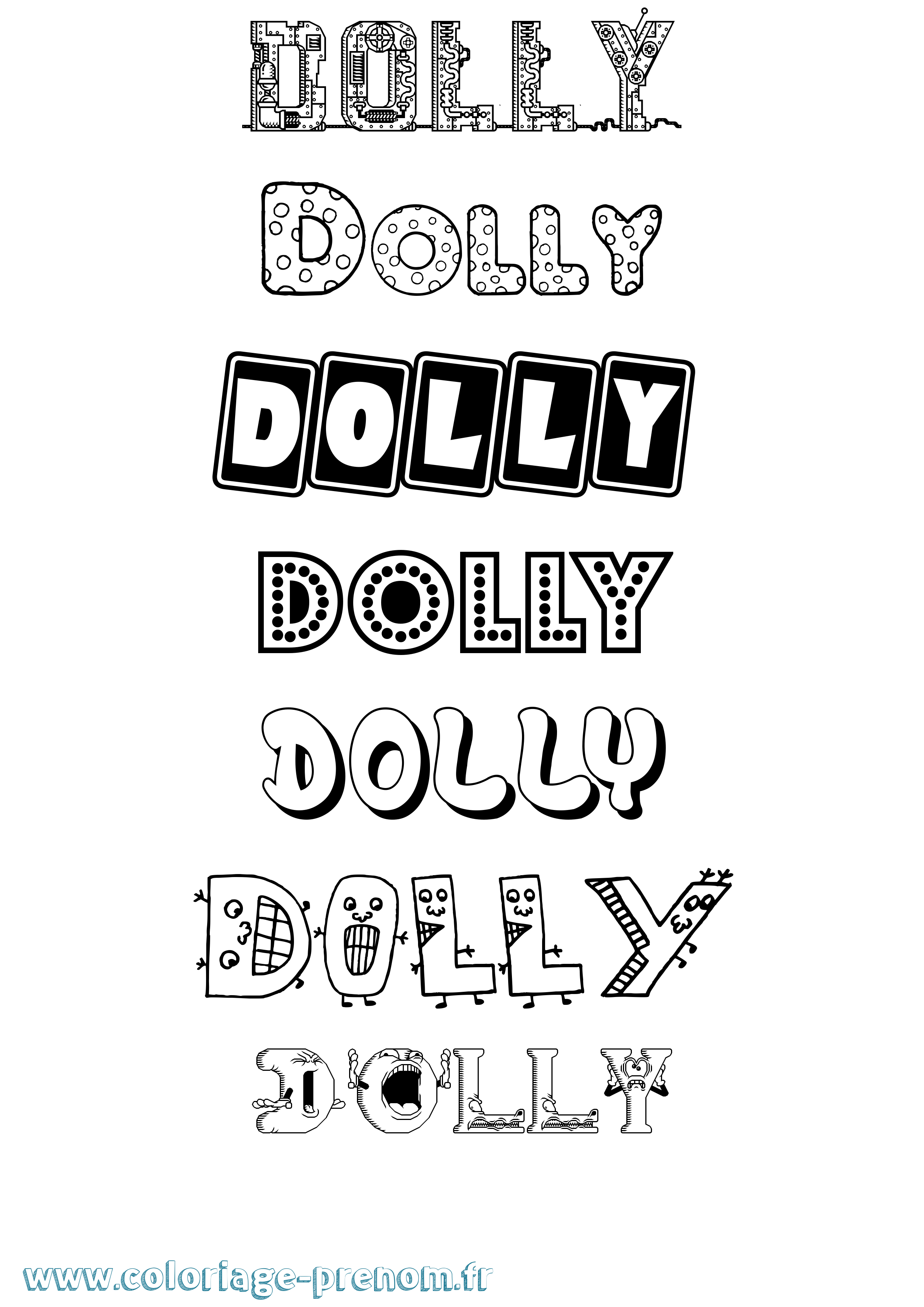 Coloriage Dolly Fun Coloriage prénom Dolly Fun
