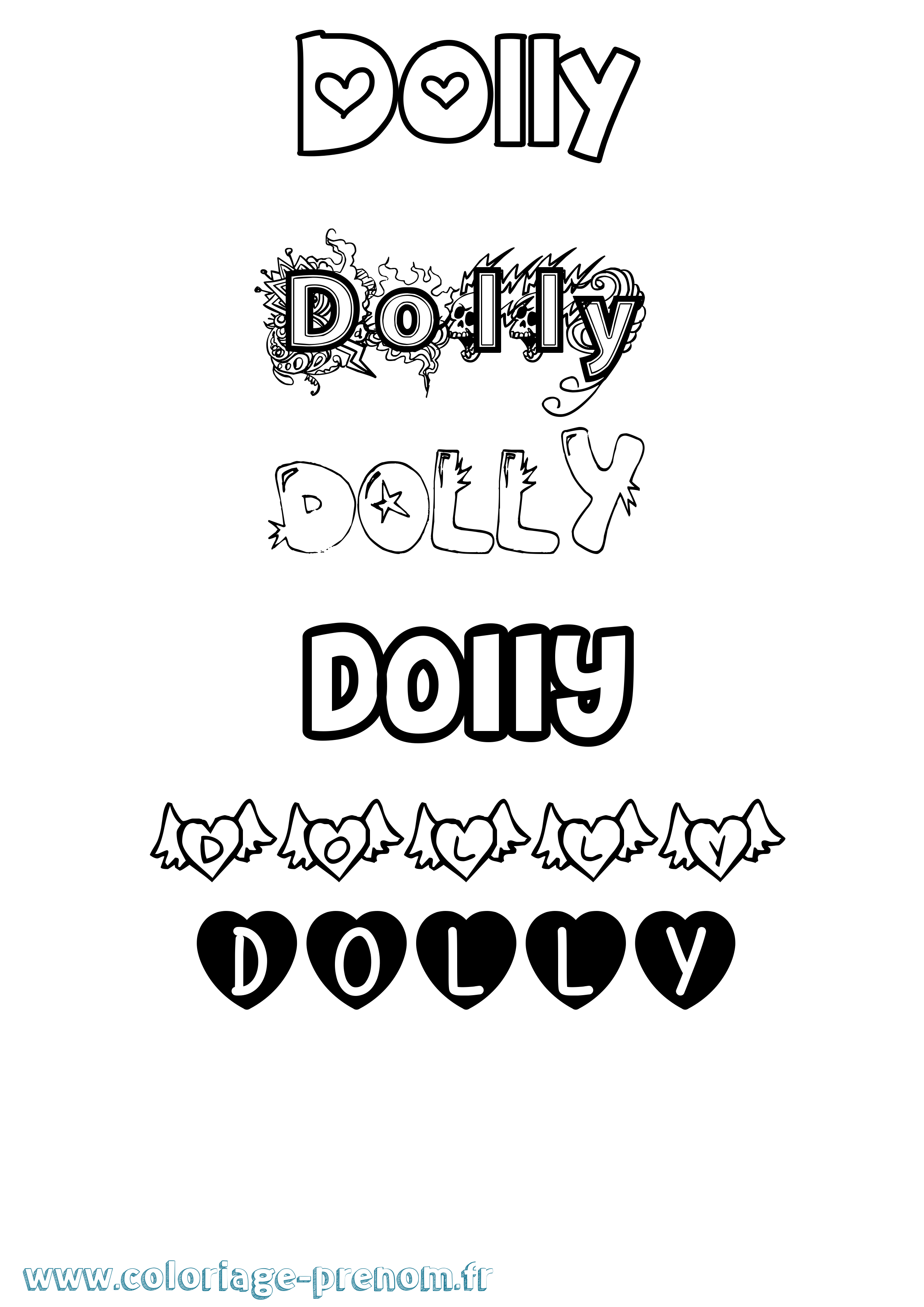 Coloriage Dolly Girly Coloriage prénom Dolly Girly