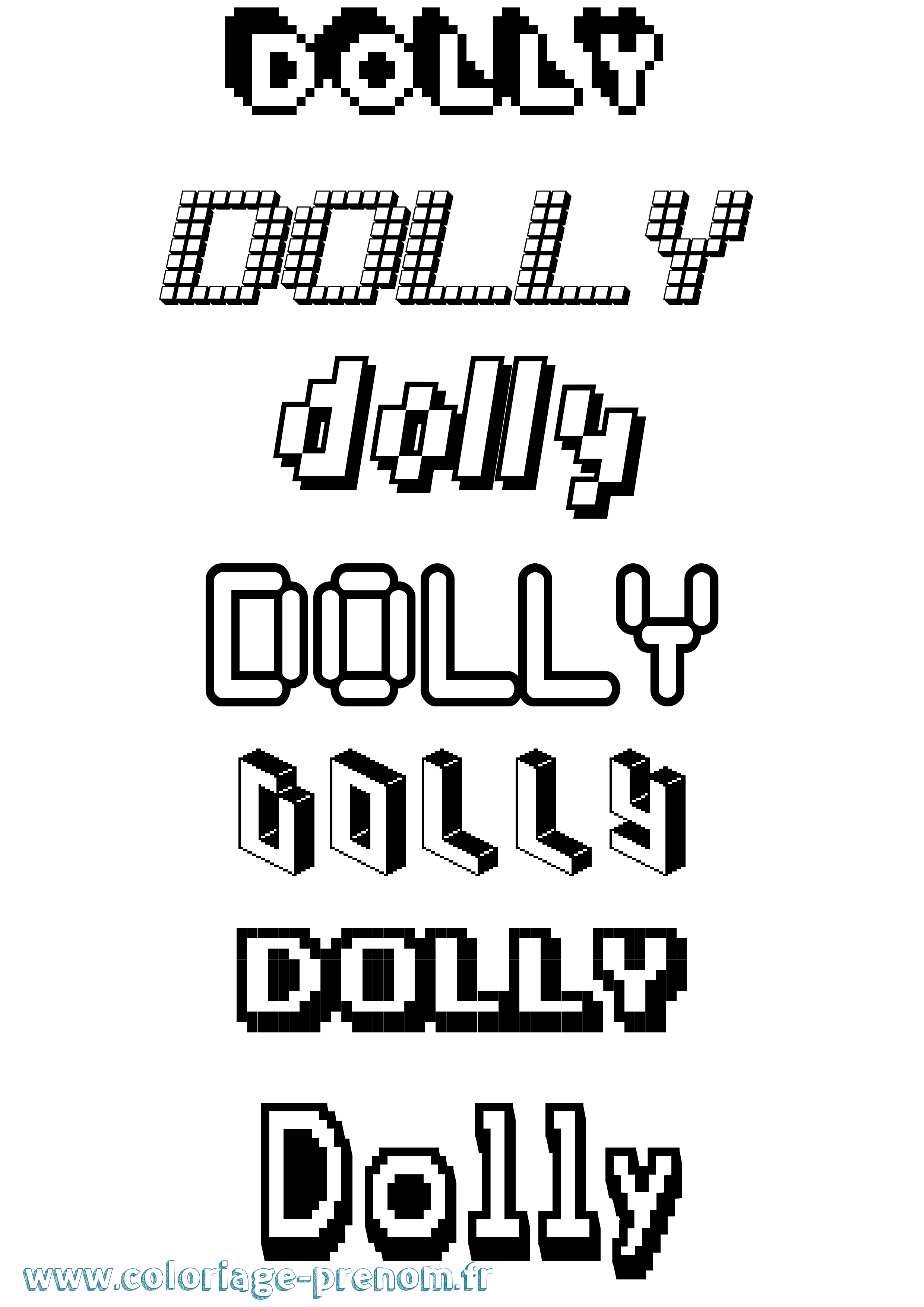 Coloriage Dolly Pixel Coloriage prénom Dolly Pixel