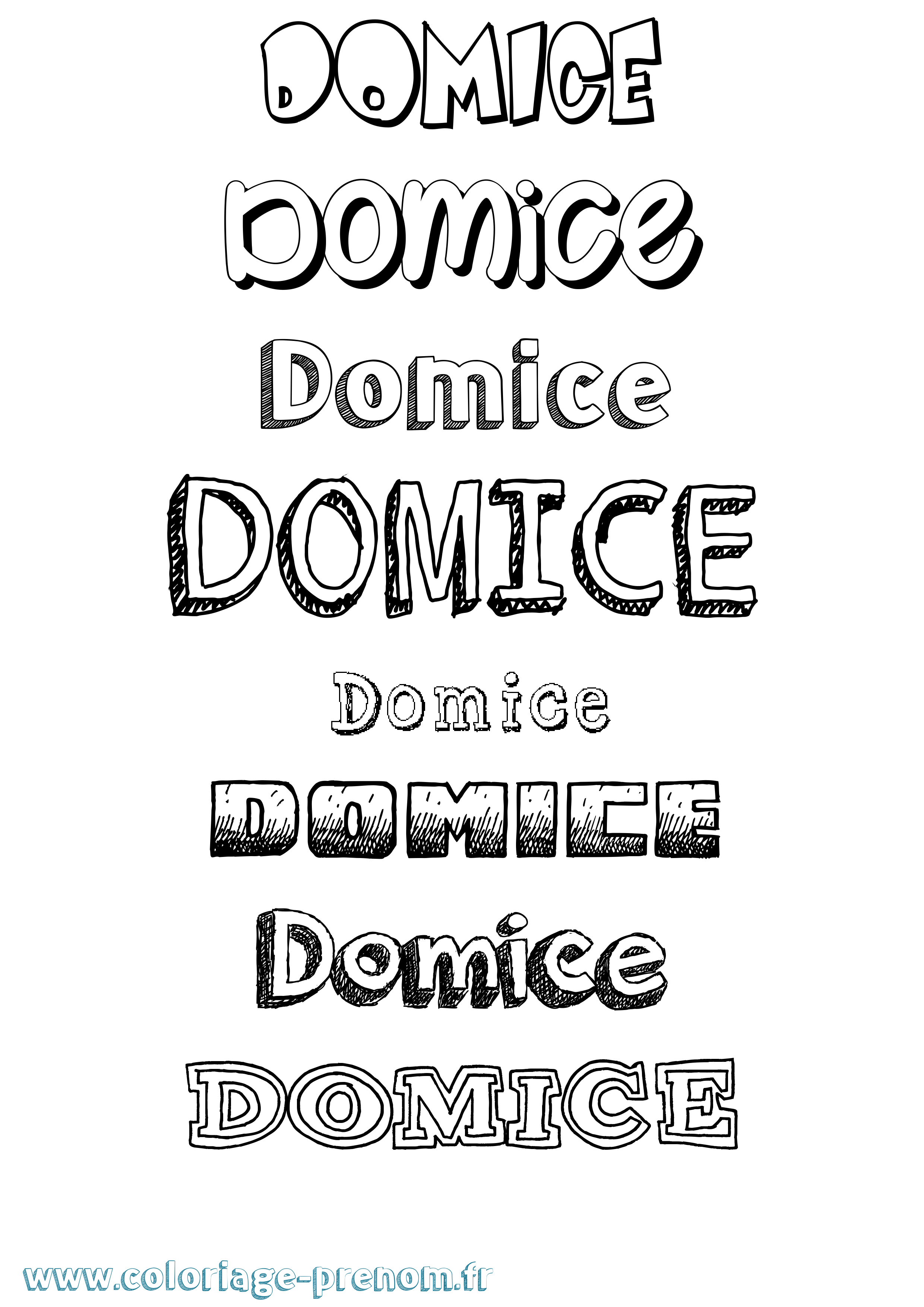 Coloriage Domice Dessiné Coloriage prénom Domice Dessiné