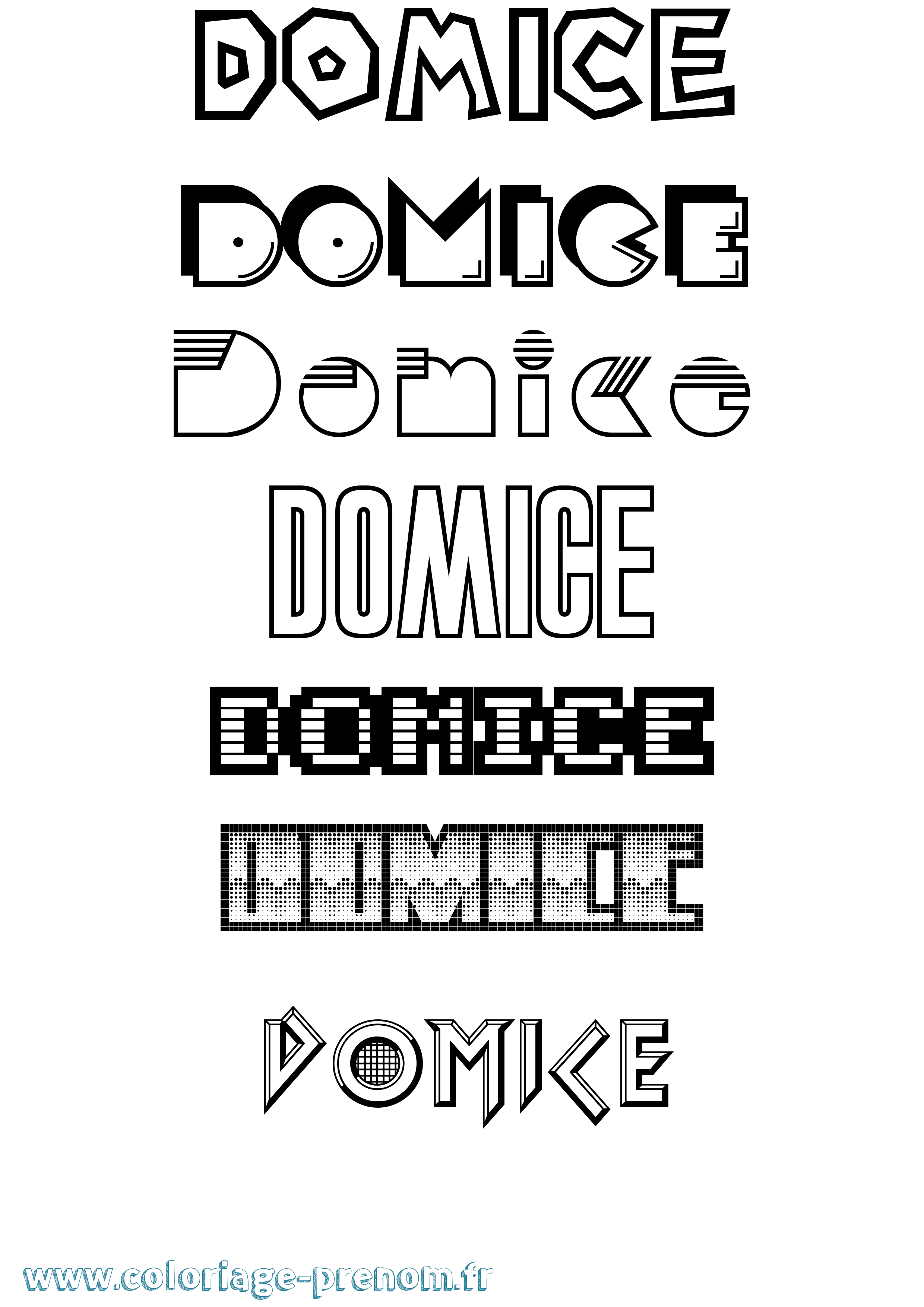 Coloriage Domice Jeux Vidéos Coloriage prénom Domice Jeux Vidéos
