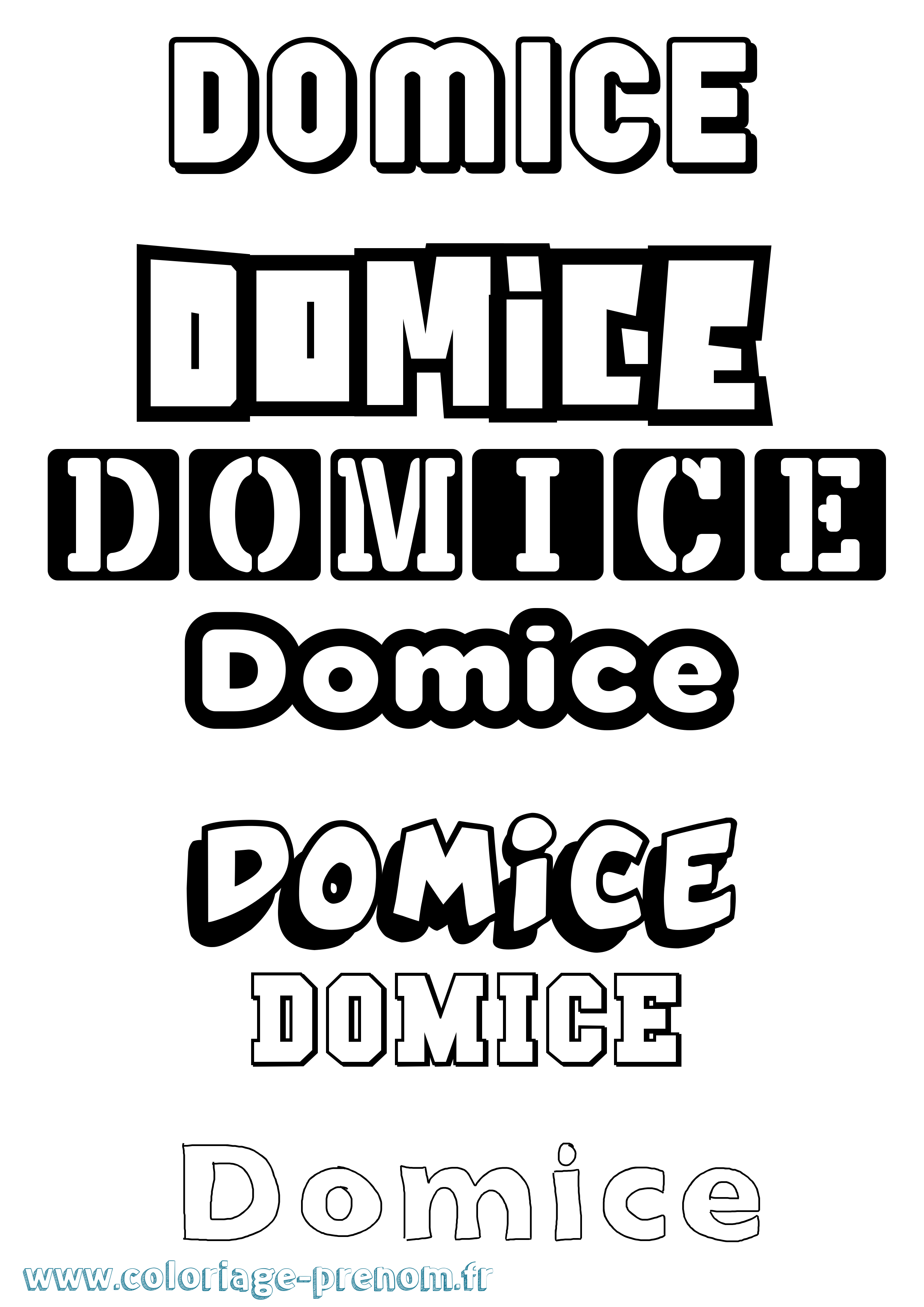 Coloriage Domice Simple Coloriage prénom Domice Simple