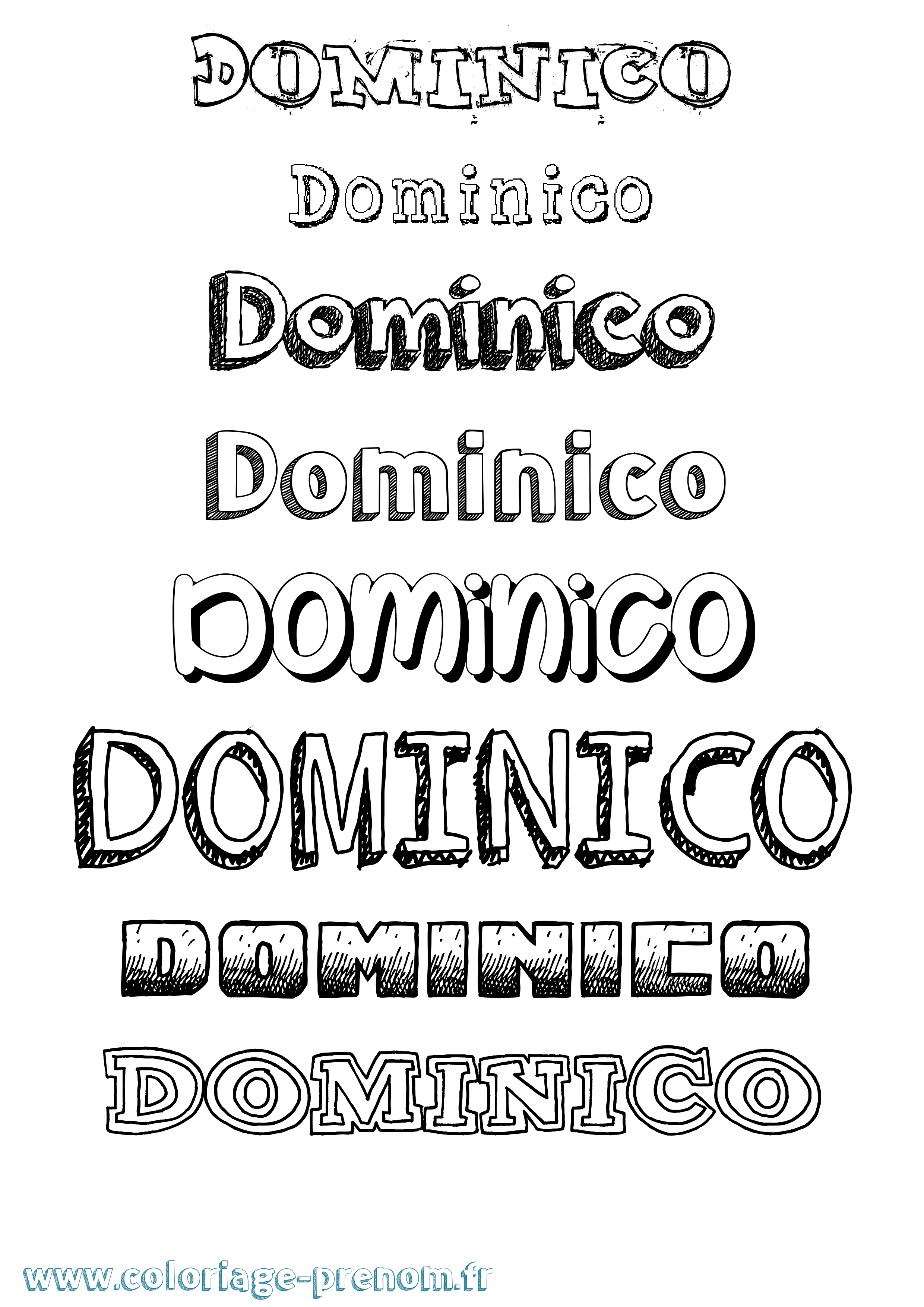 Coloriage Dominico Dessiné Coloriage prénom Dominico Dessiné