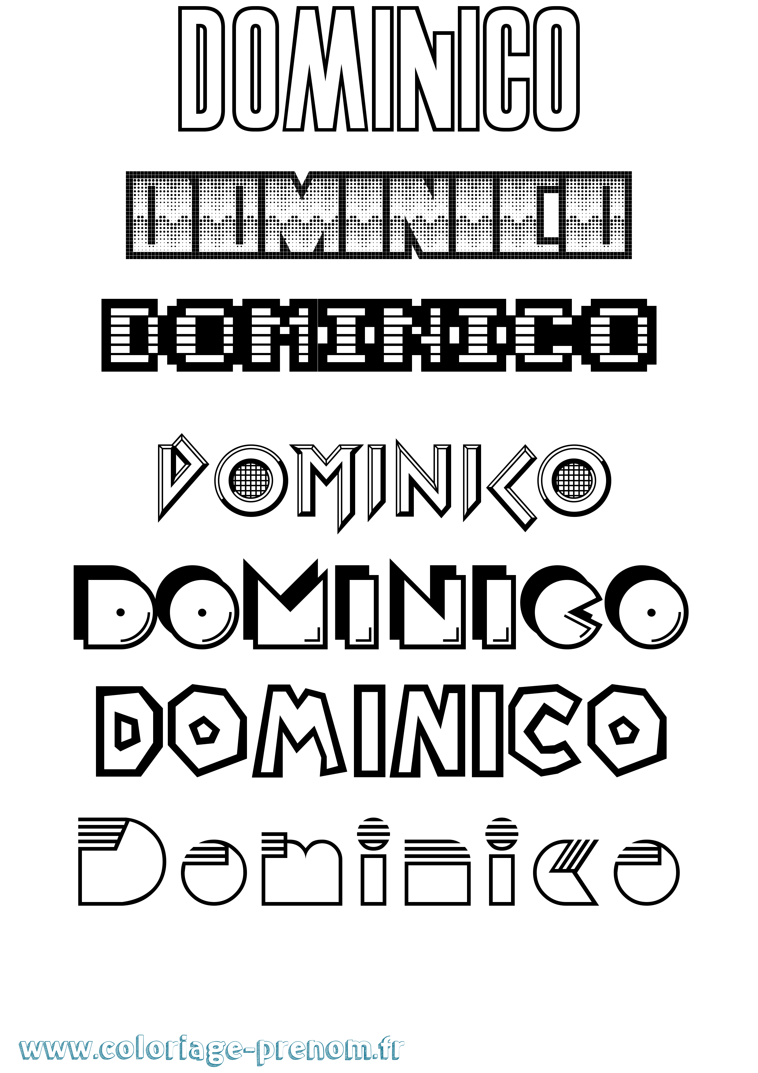 Coloriage Dominico Jeux Vidéos Coloriage prénom Dominico Jeux Vidéos