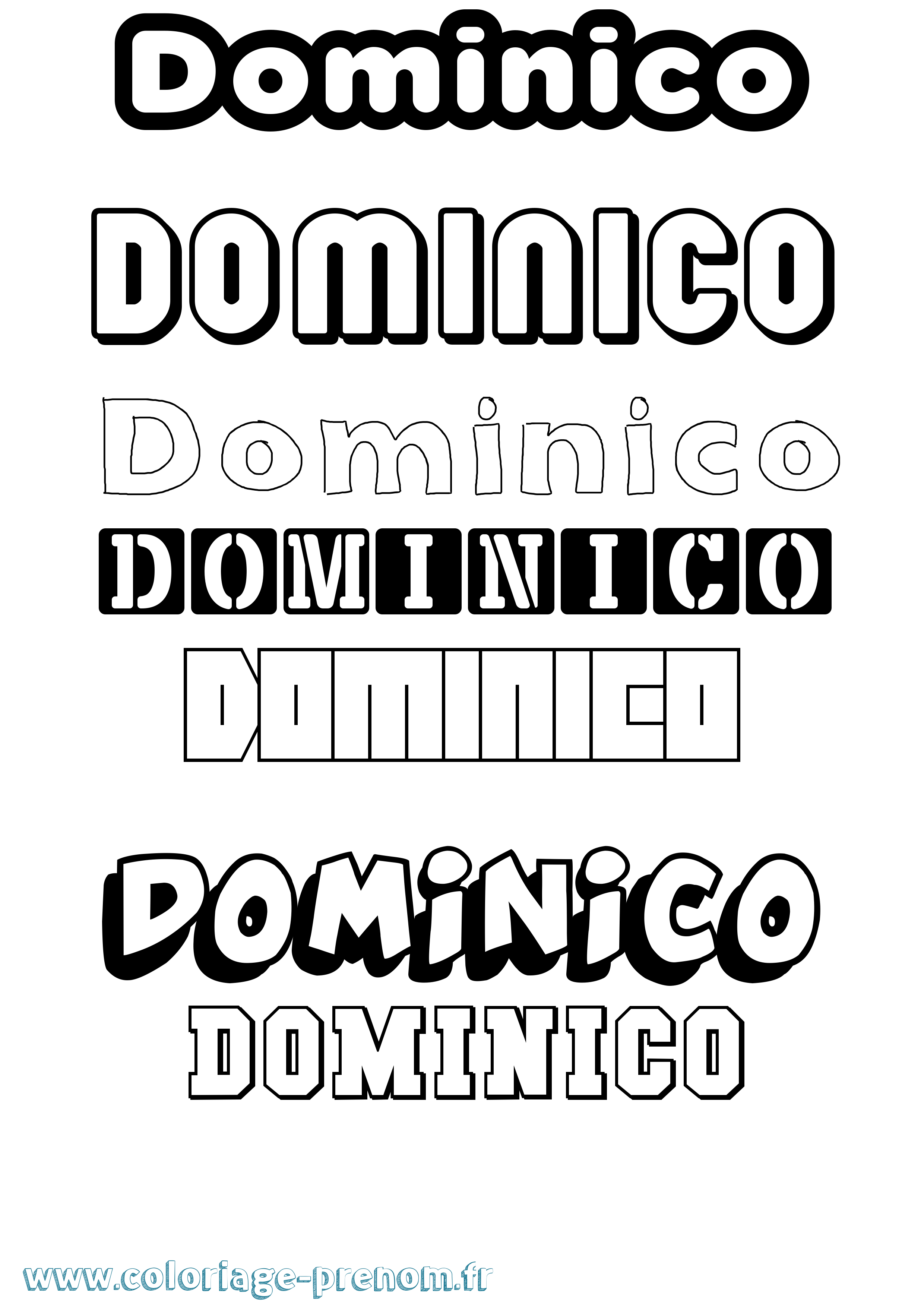 Coloriage Dominico Simple Coloriage prénom Dominico Simple