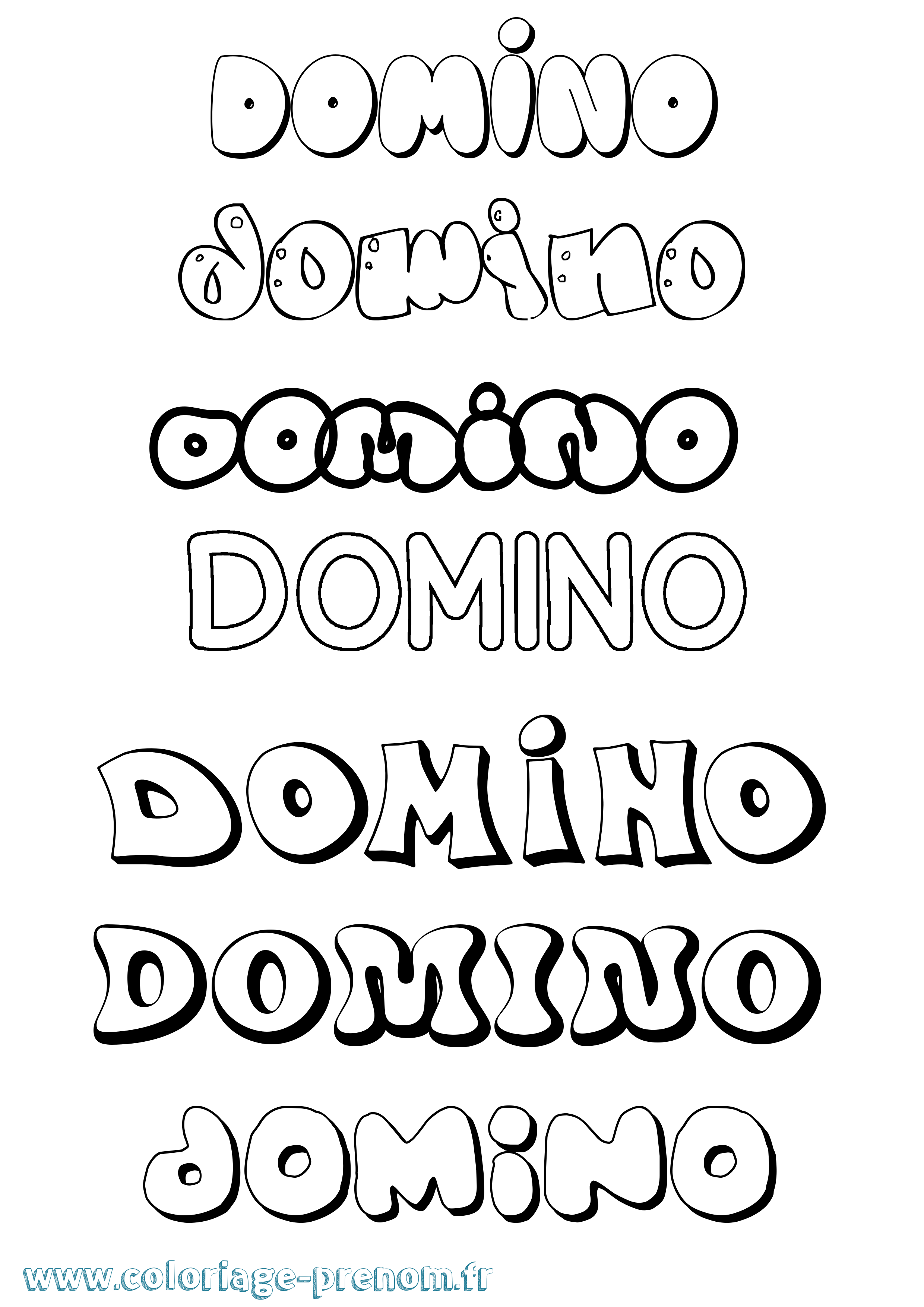 Coloriage Domino Bubble Coloriage prénom Domino Bubble