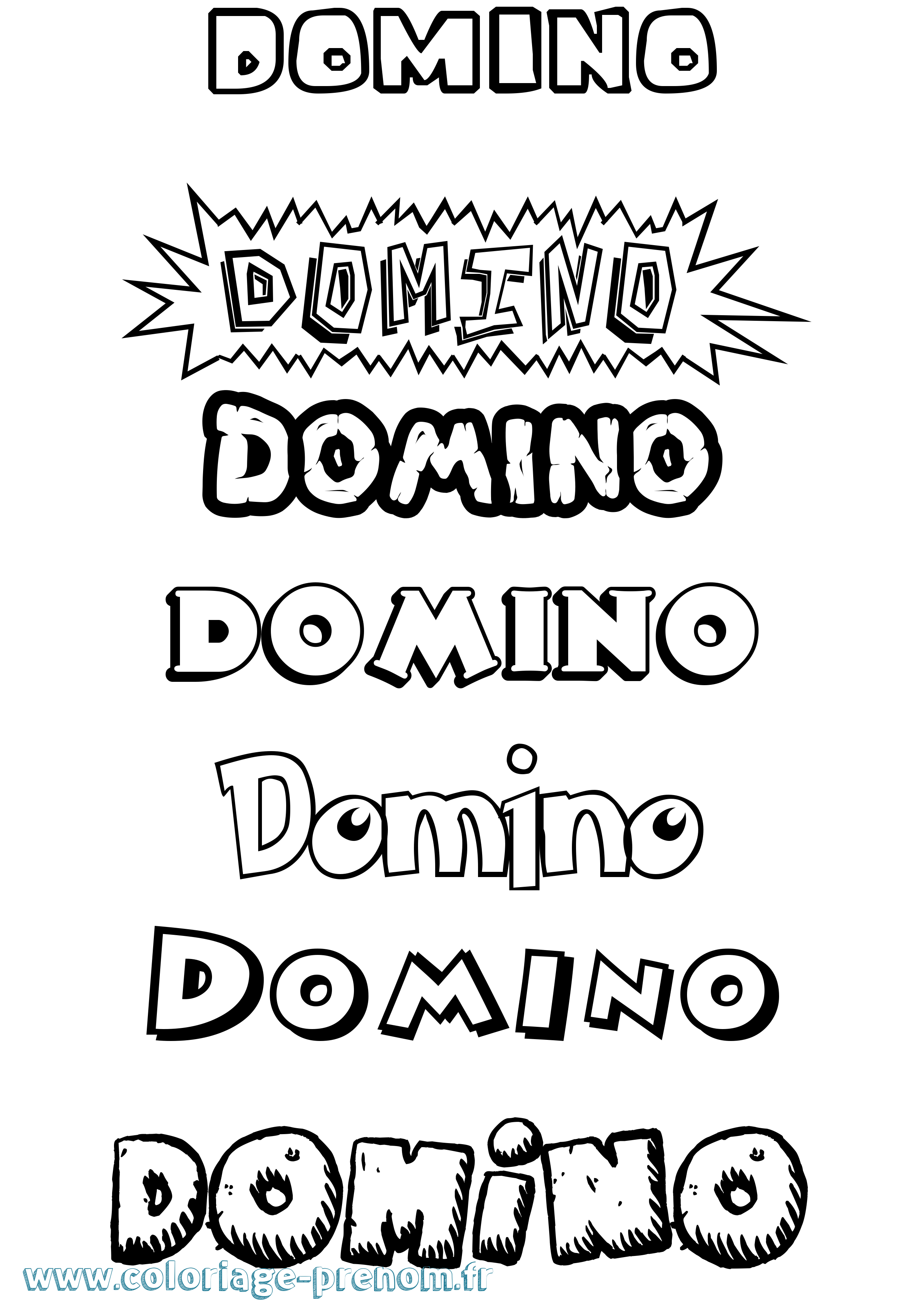 Coloriage Domino Dessin Animé Coloriage prénom Domino Dessin Animé