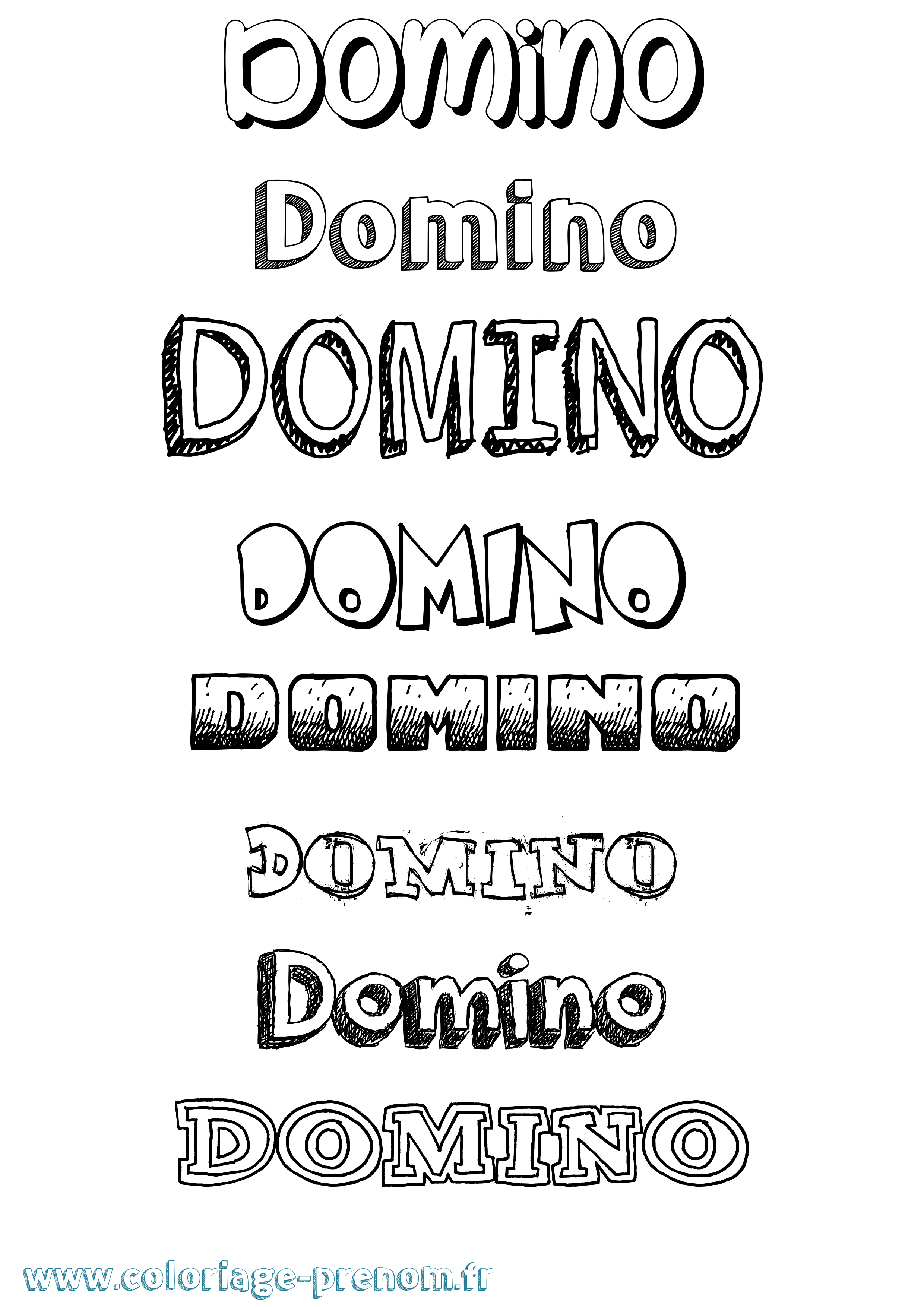 Coloriage Domino Dessiné Coloriage prénom Domino Dessiné