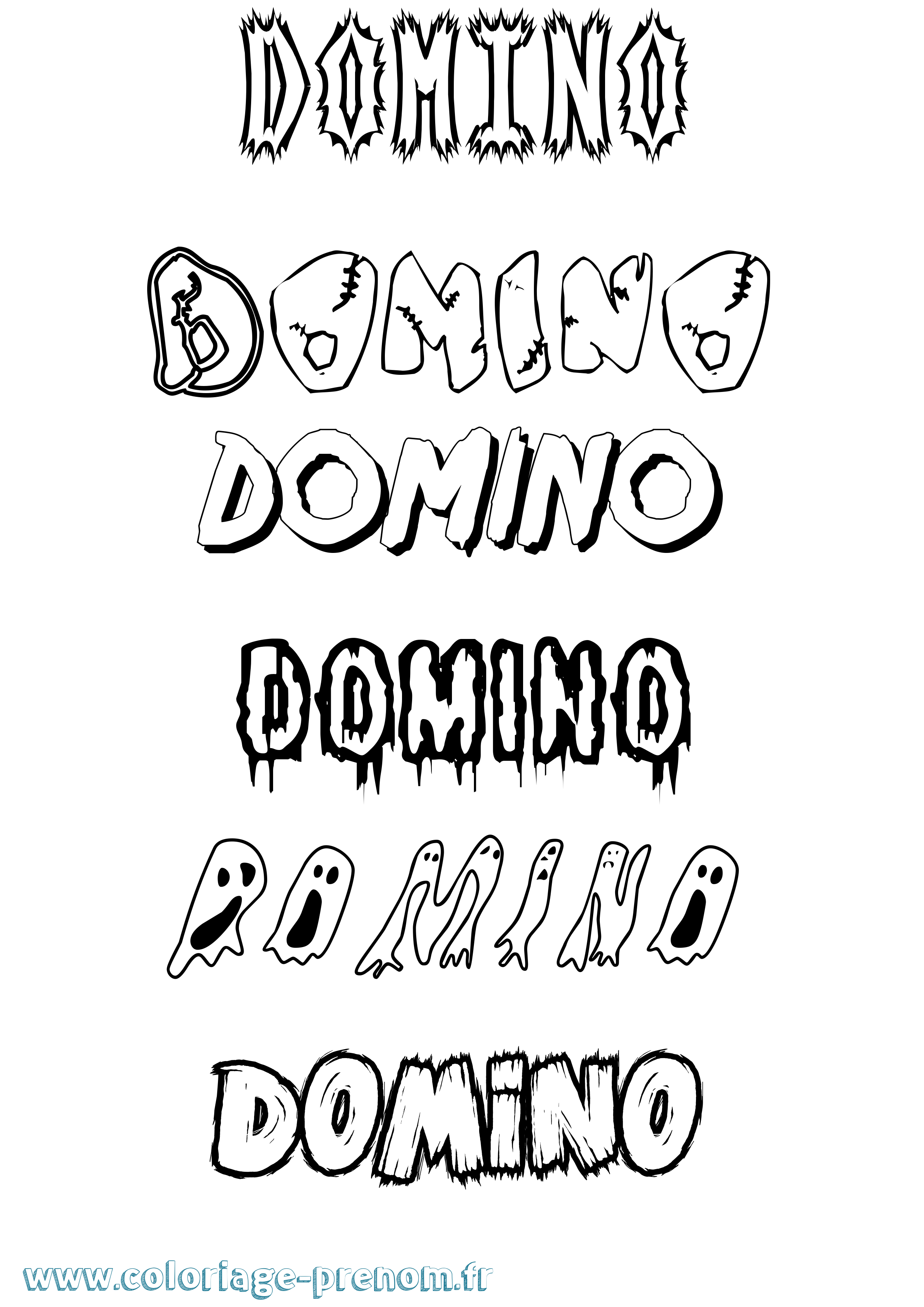 Coloriage Domino Frisson Coloriage prénom Domino Frisson