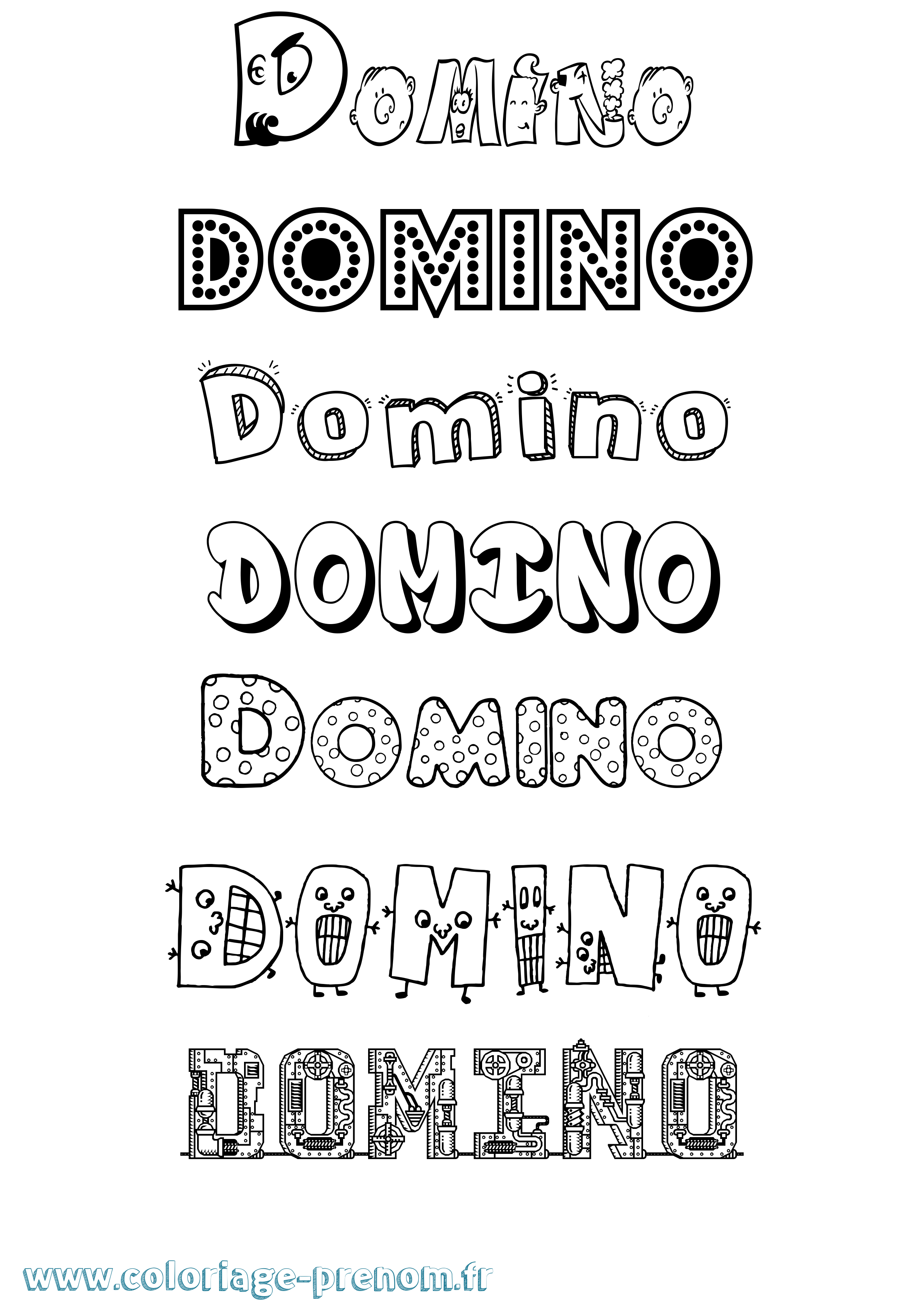 Coloriage Domino Fun Coloriage prénom Domino Fun