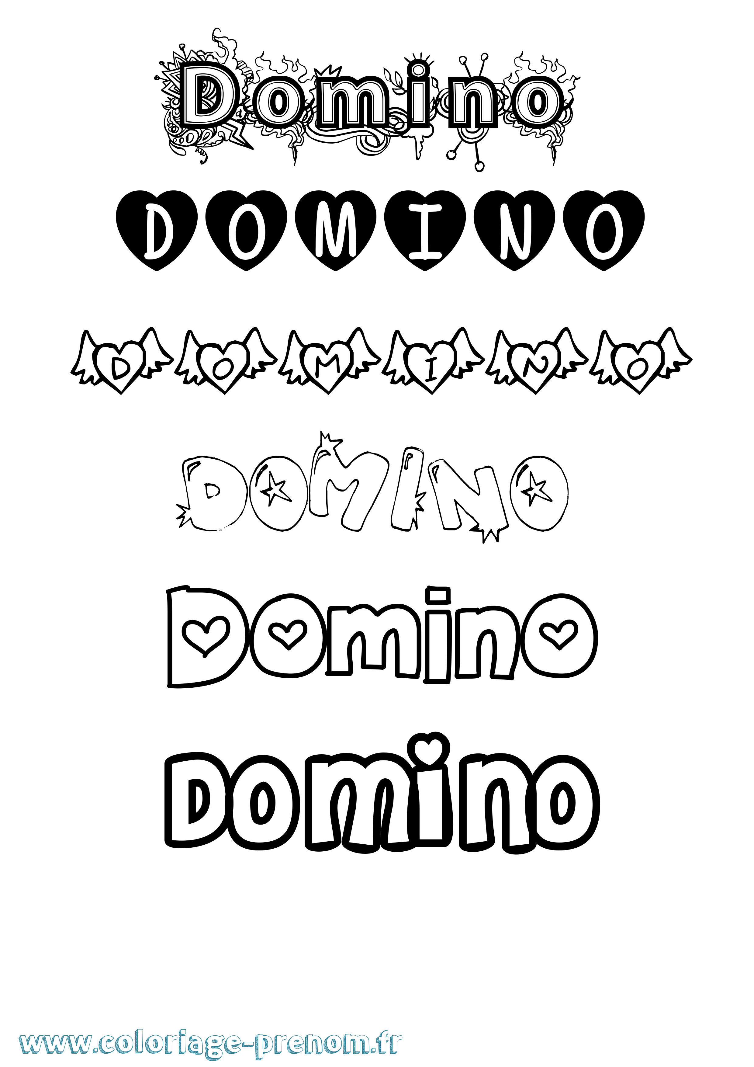 Coloriage Domino Girly Coloriage prénom Domino Girly