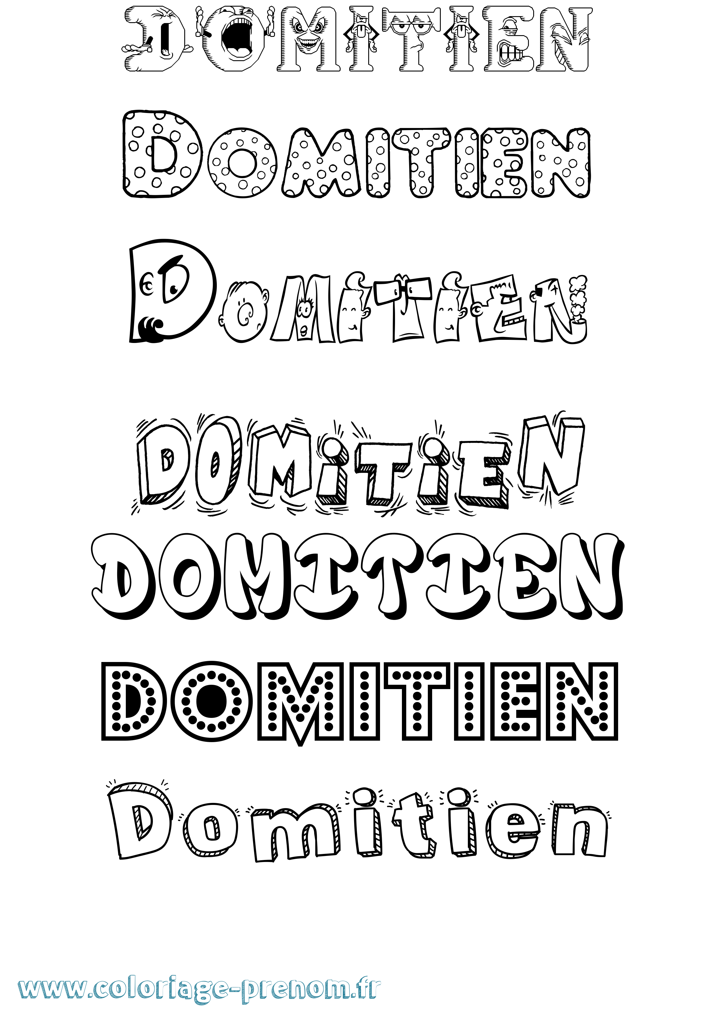 Coloriage Domitien Fun Coloriage prénom Domitien Fun