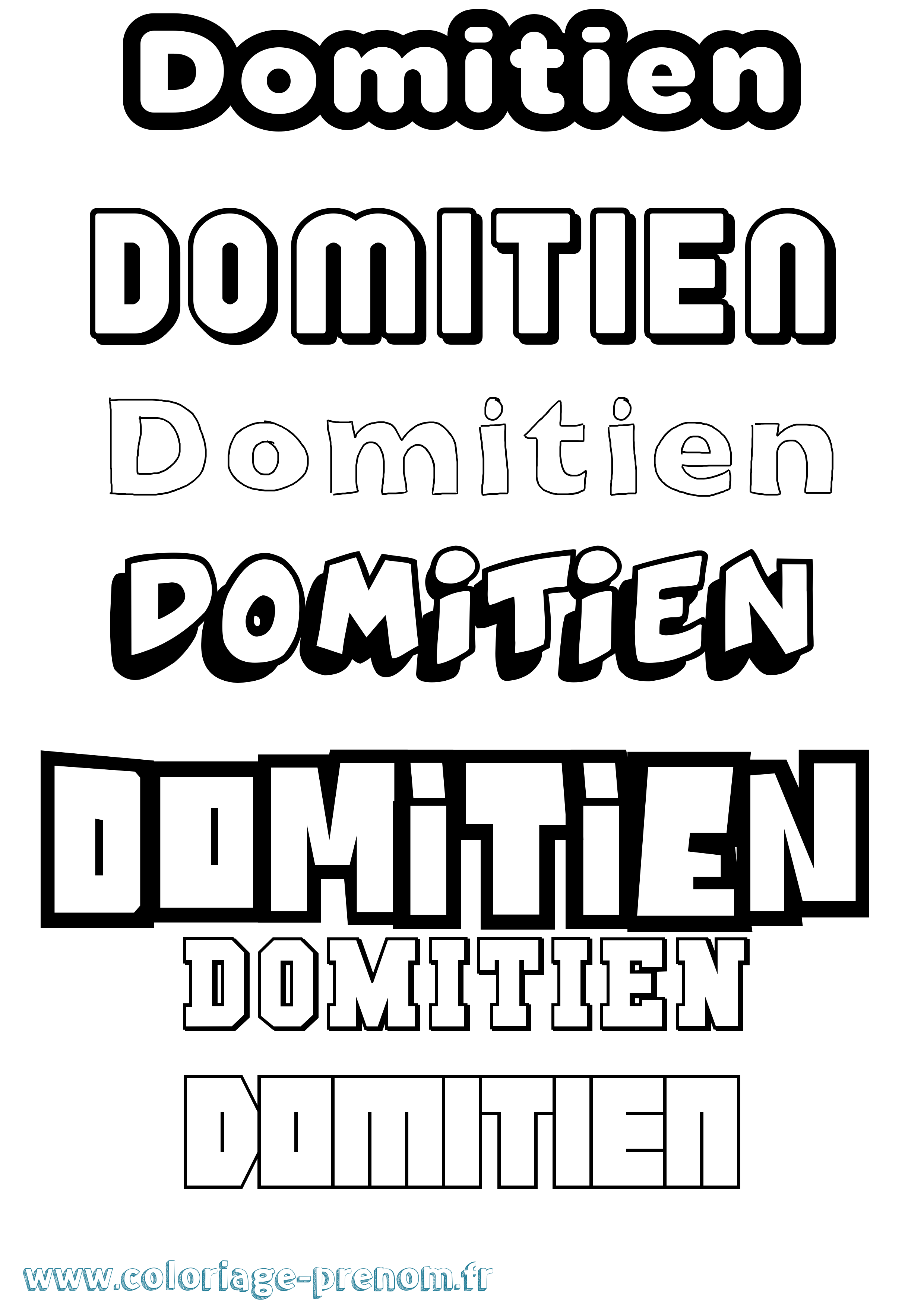 Coloriage Domitien Simple Coloriage prénom Domitien Simple