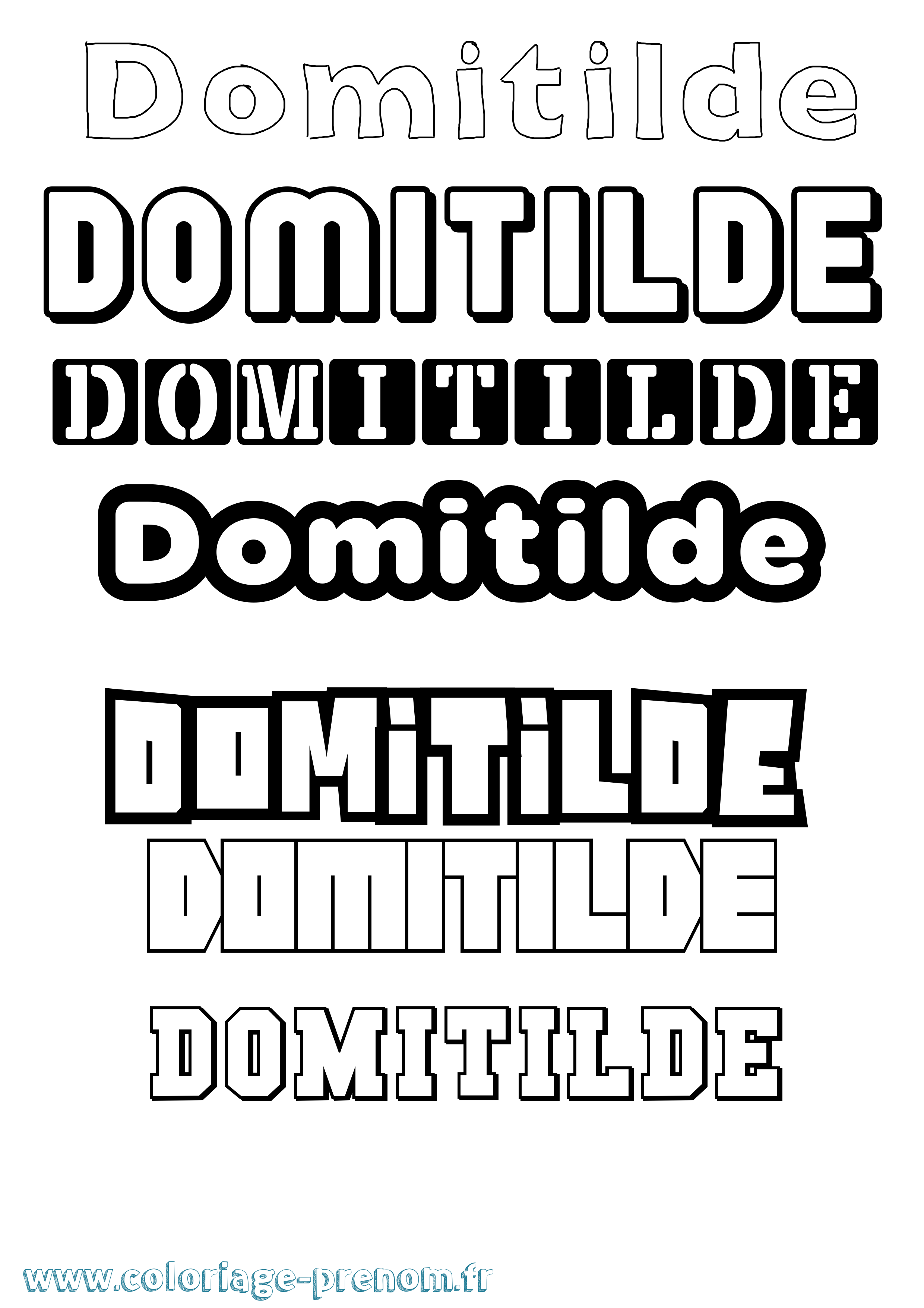 Coloriage Domitilde Simple Coloriage prénom Domitilde Simple