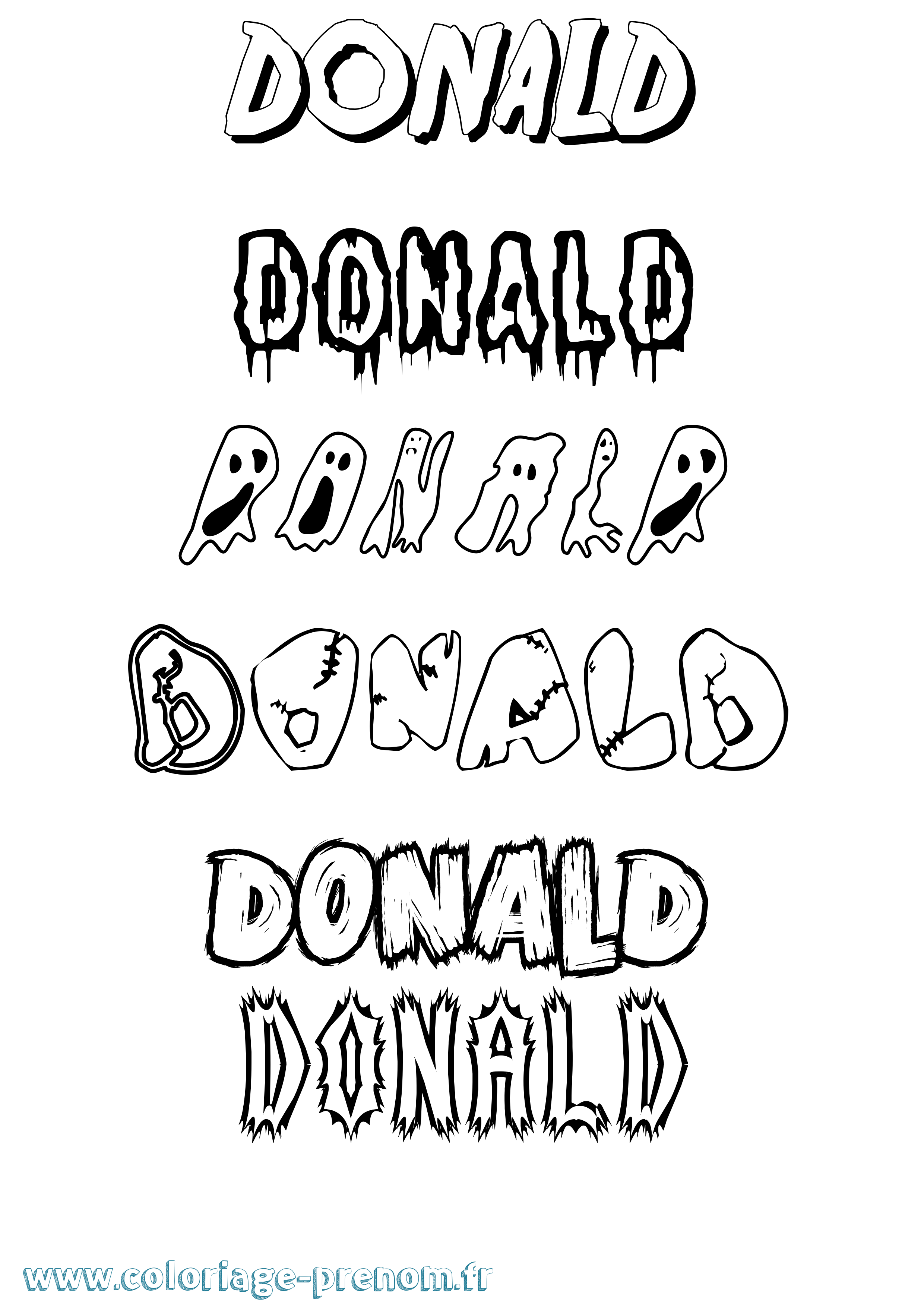 Coloriage Donald Frisson Coloriage prénom Donald Frisson
