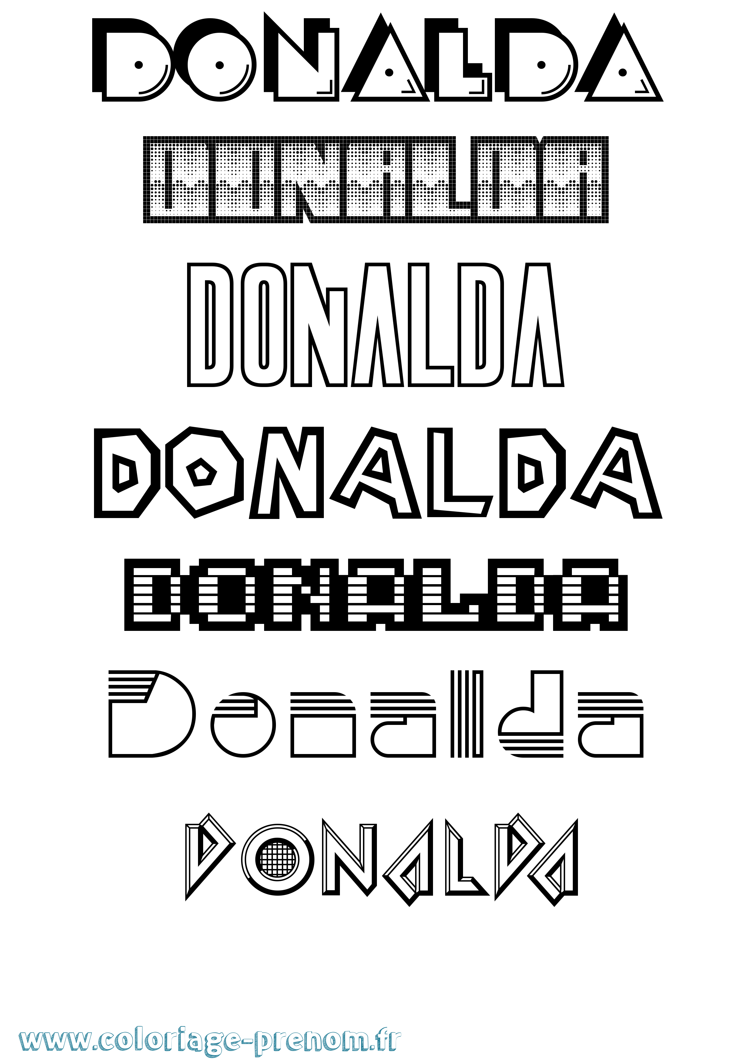 Coloriage Donalda Jeux Vidéos Coloriage prénom Donalda Jeux Vidéos