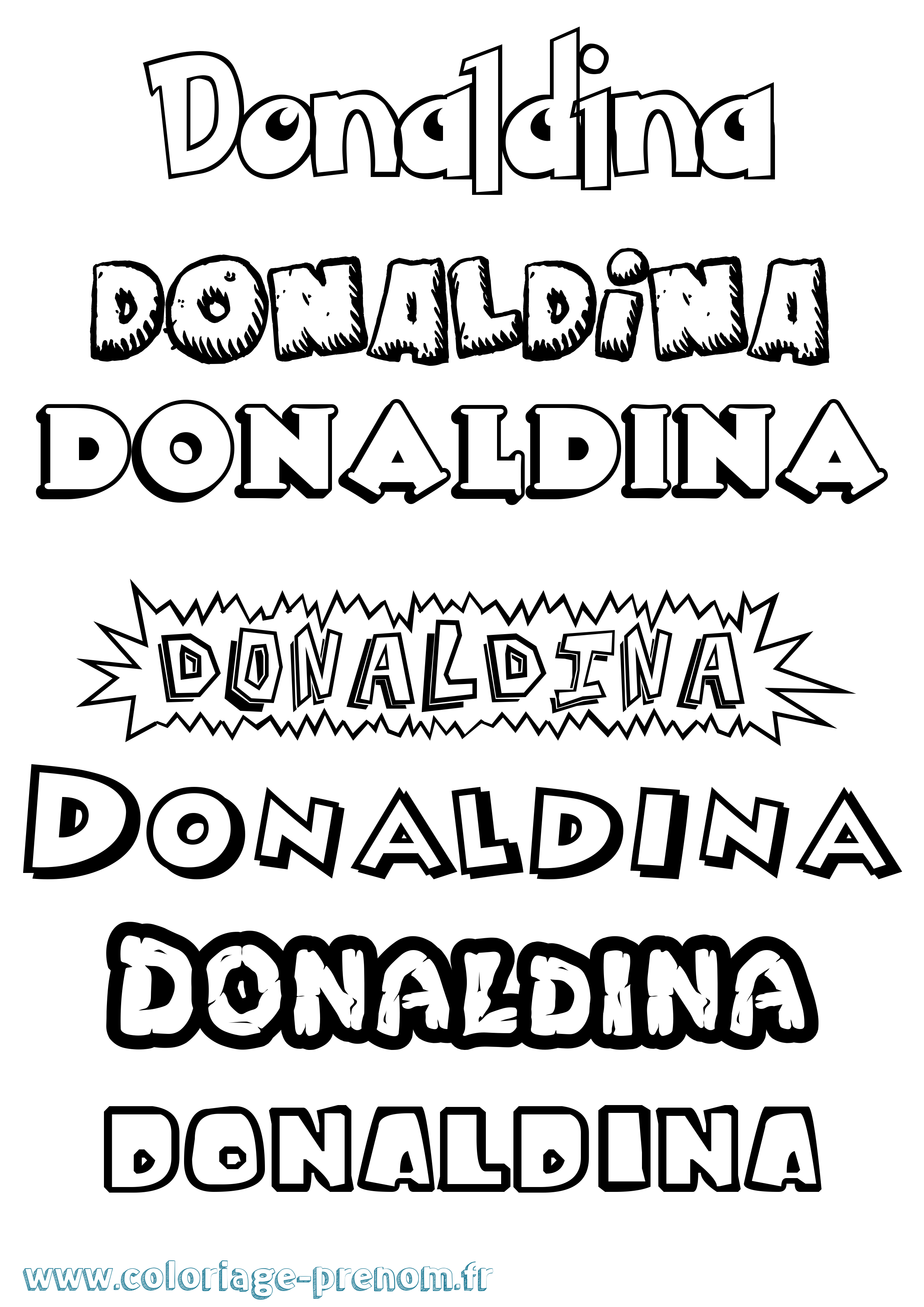 Coloriage Donaldina Dessin Animé Coloriage prénom Donaldina Dessin Animé