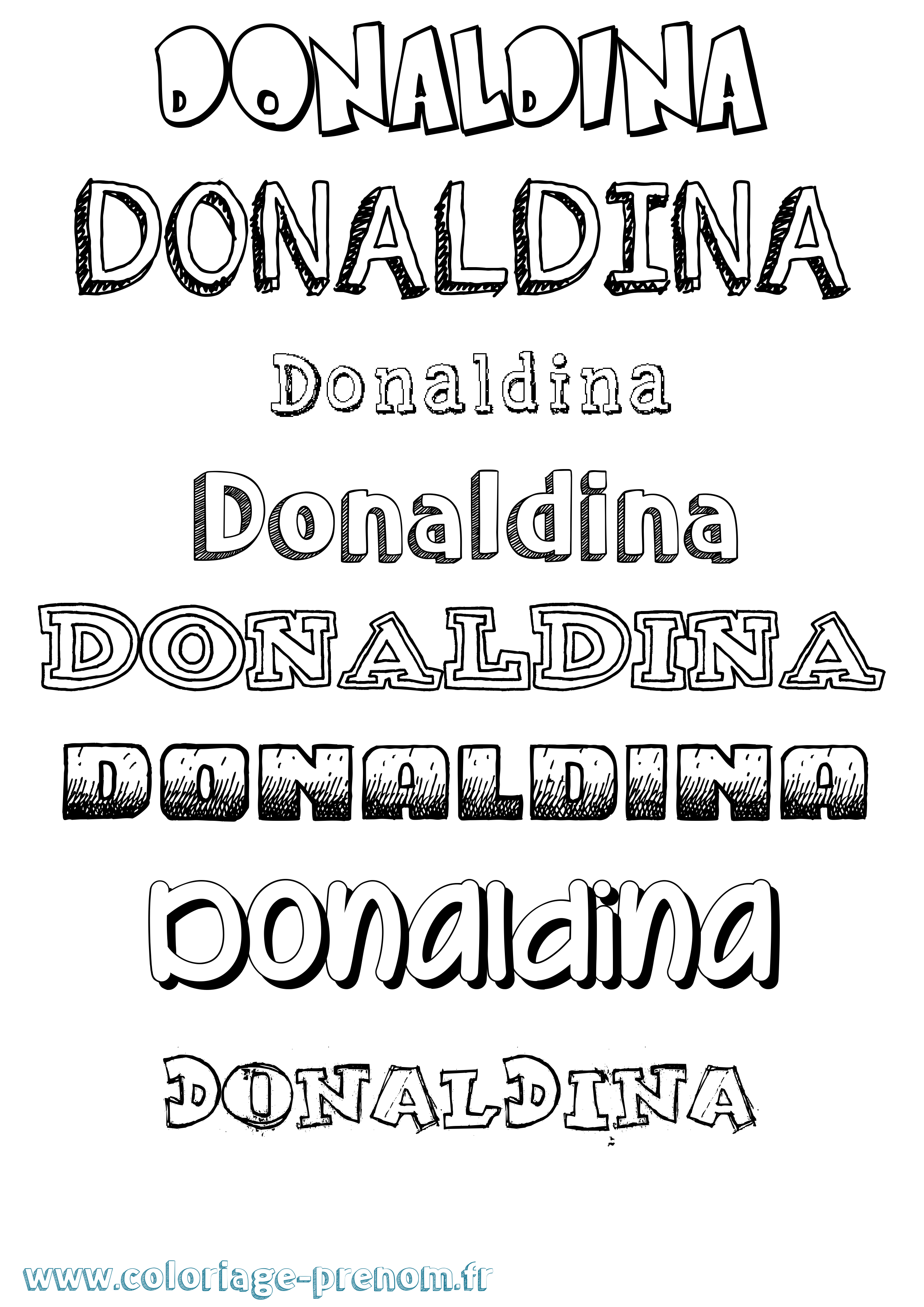 Coloriage Donaldina Dessiné Coloriage prénom Donaldina Dessiné