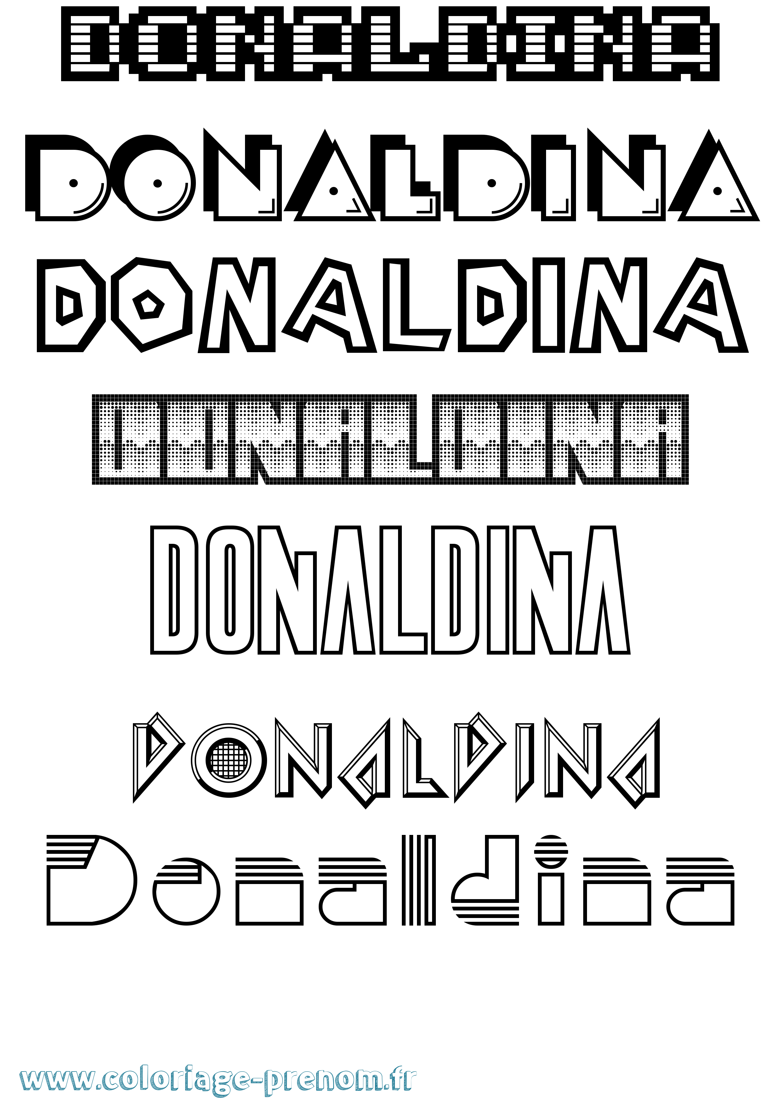 Coloriage Donaldina Jeux Vidéos Coloriage prénom Donaldina Jeux Vidéos