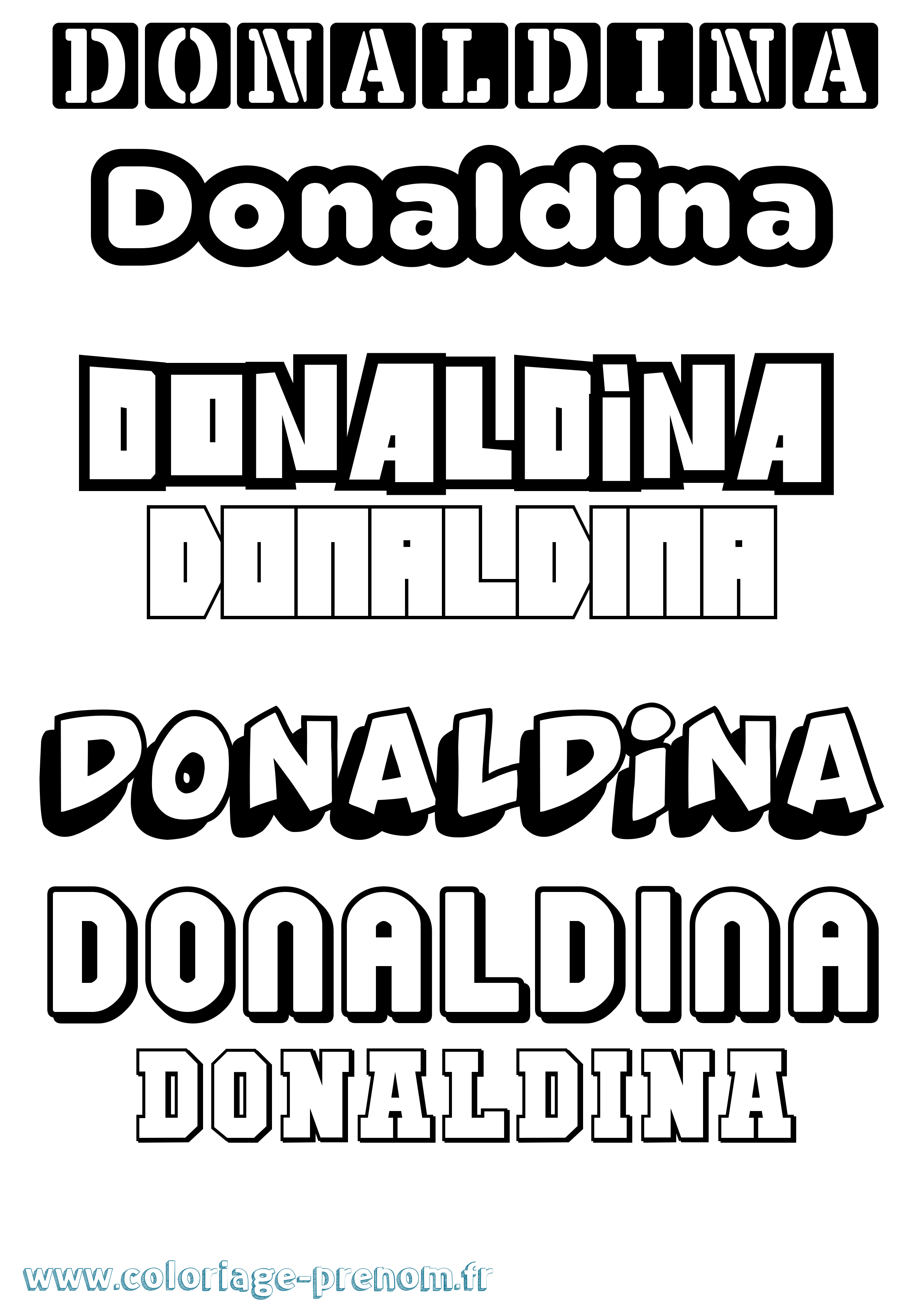 Coloriage Donaldina Simple Coloriage prénom Donaldina Simple
