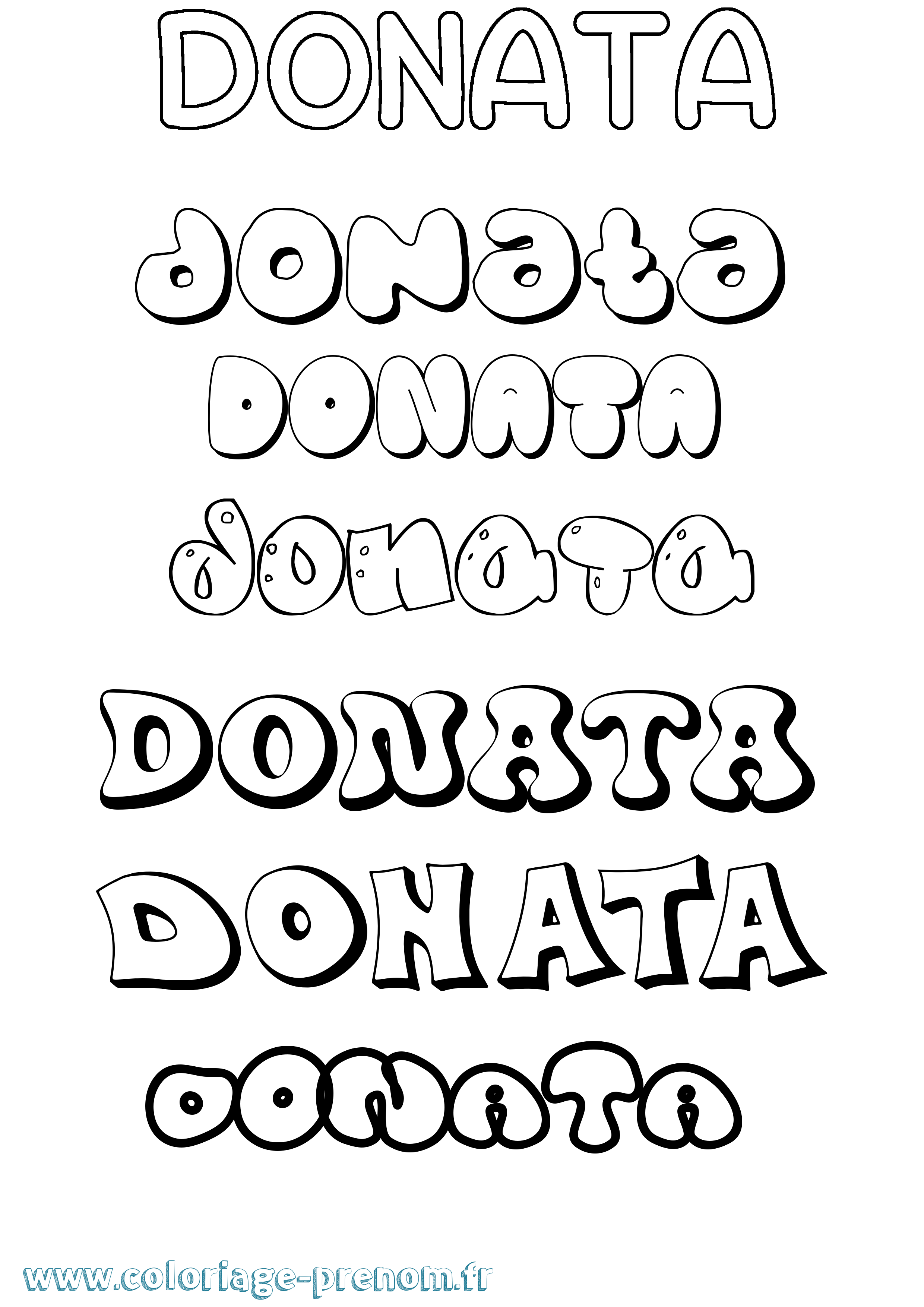 Coloriage Donata Bubble Coloriage prénom Donata Bubble