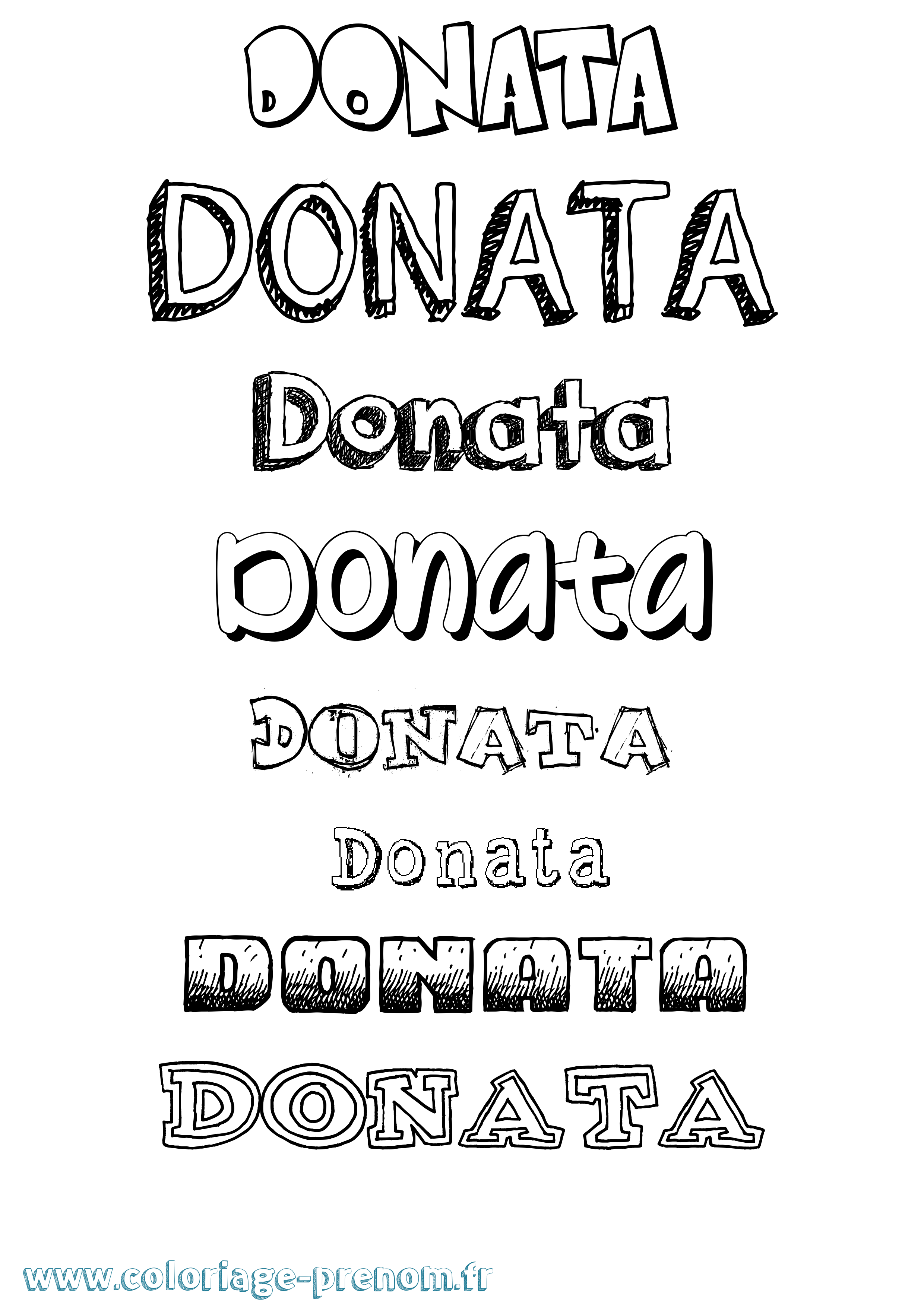 Coloriage Donata Dessiné Coloriage prénom Donata Dessiné