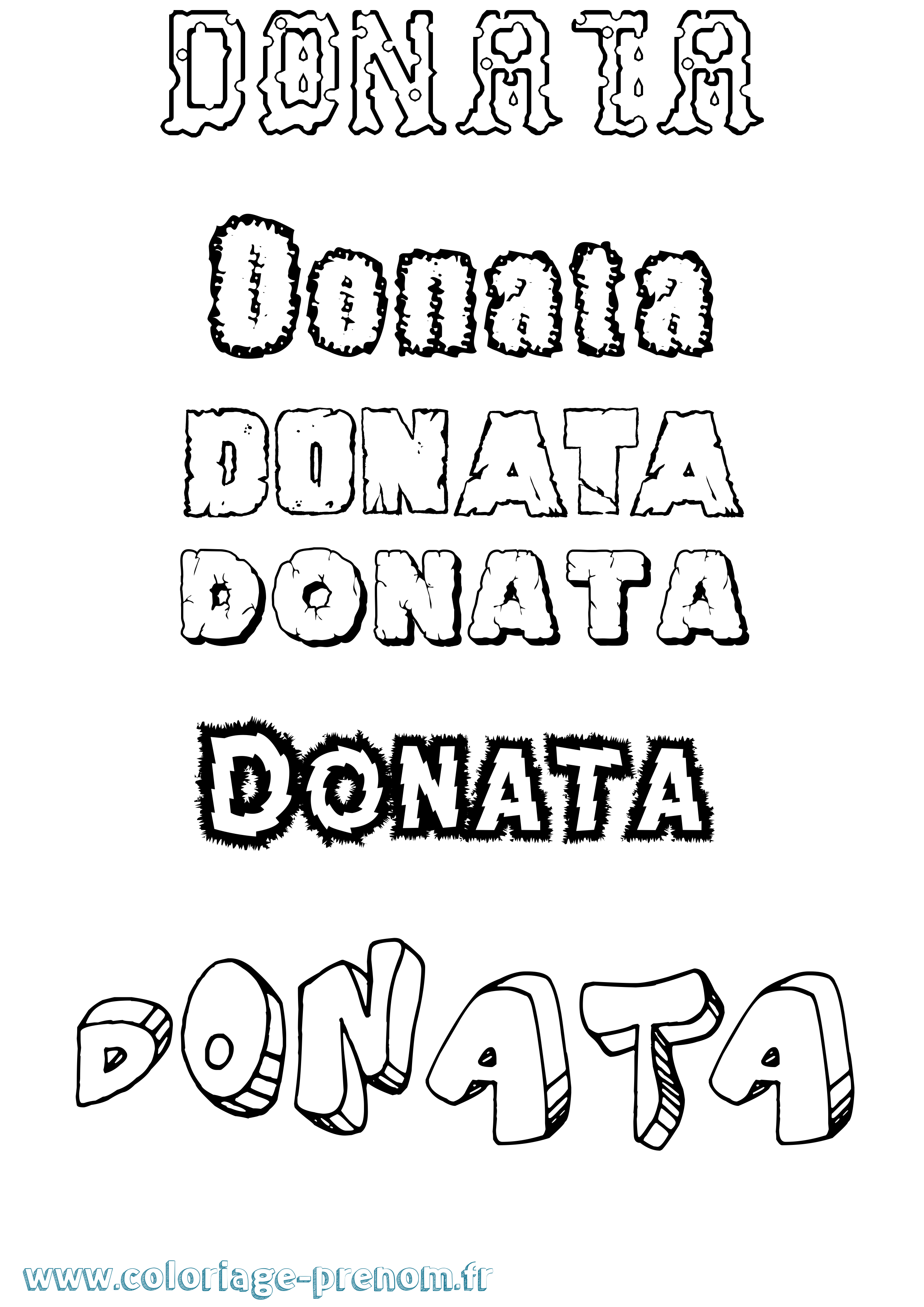 Coloriage Donata Destructuré Coloriage prénom Donata Destructuré