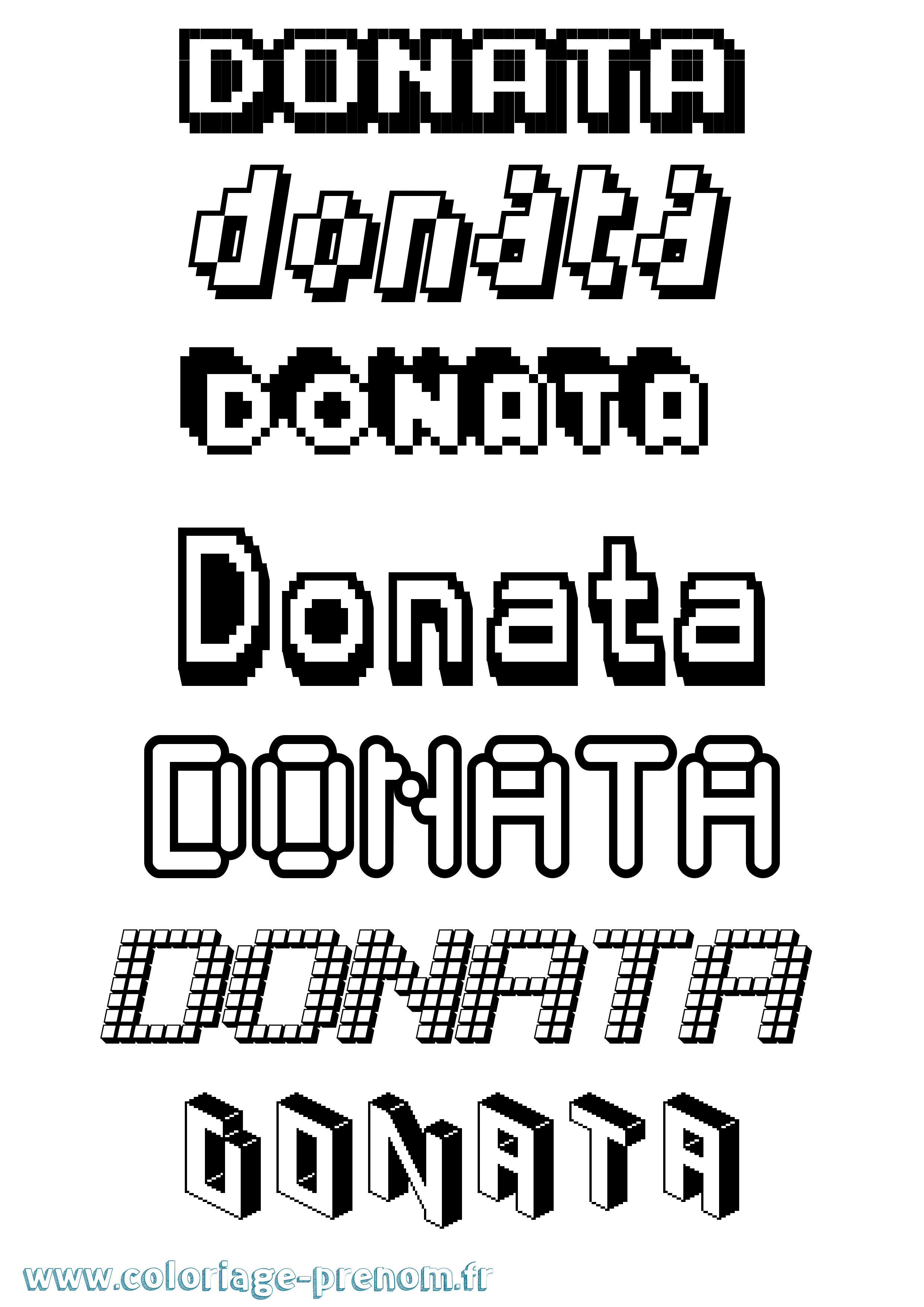 Coloriage Donata Pixel Coloriage prénom Donata Pixel