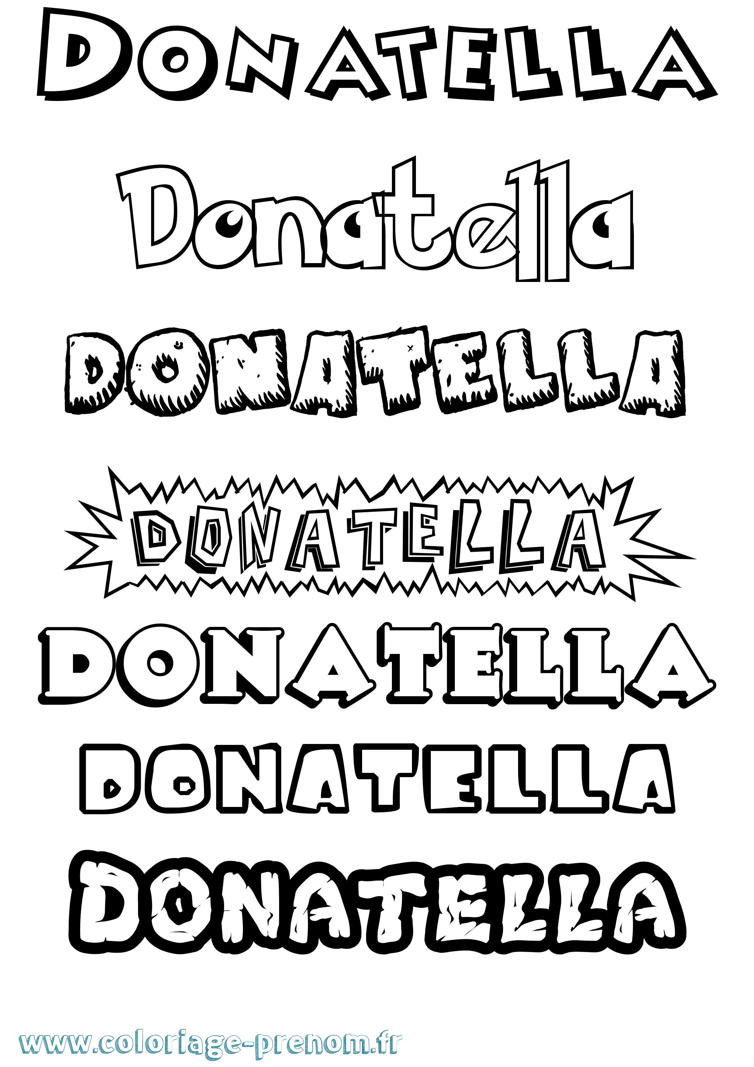 Coloriage Donatella Dessin Animé Coloriage prénom Donatella Dessin Animé