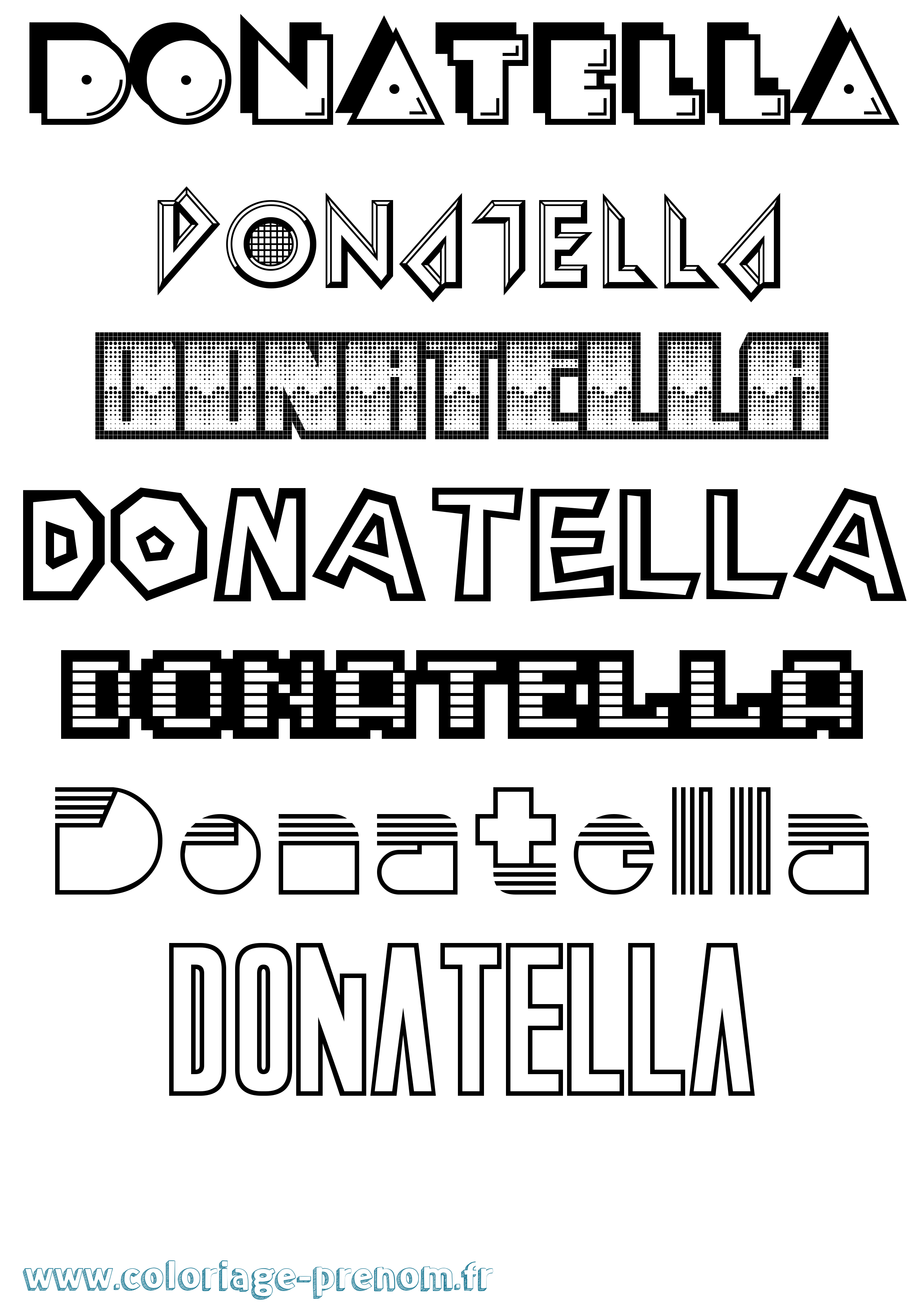 Coloriage Donatella Jeux Vidéos Coloriage prénom Donatella Jeux Vidéos