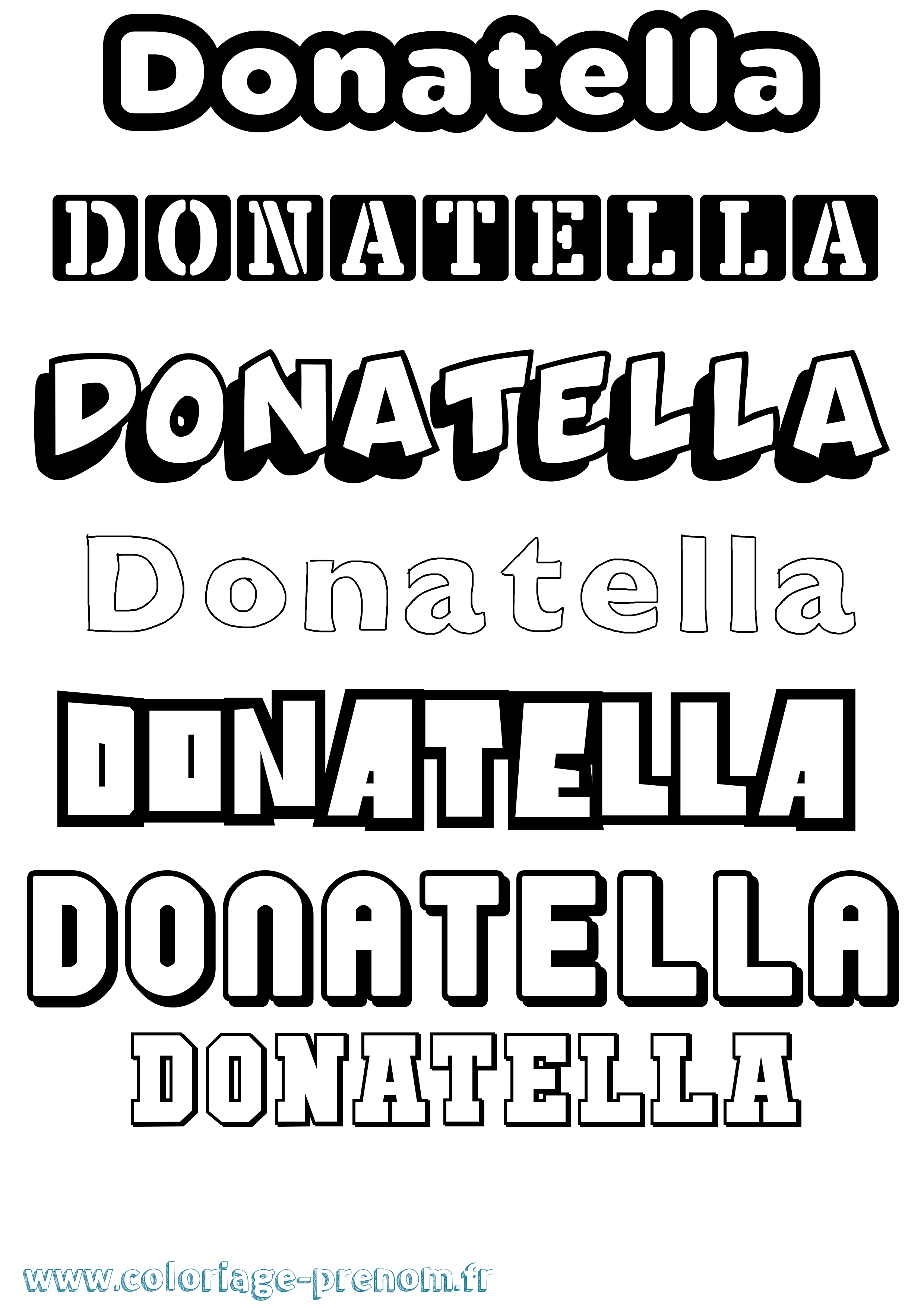 Coloriage Donatella Simple Coloriage prénom Donatella Simple