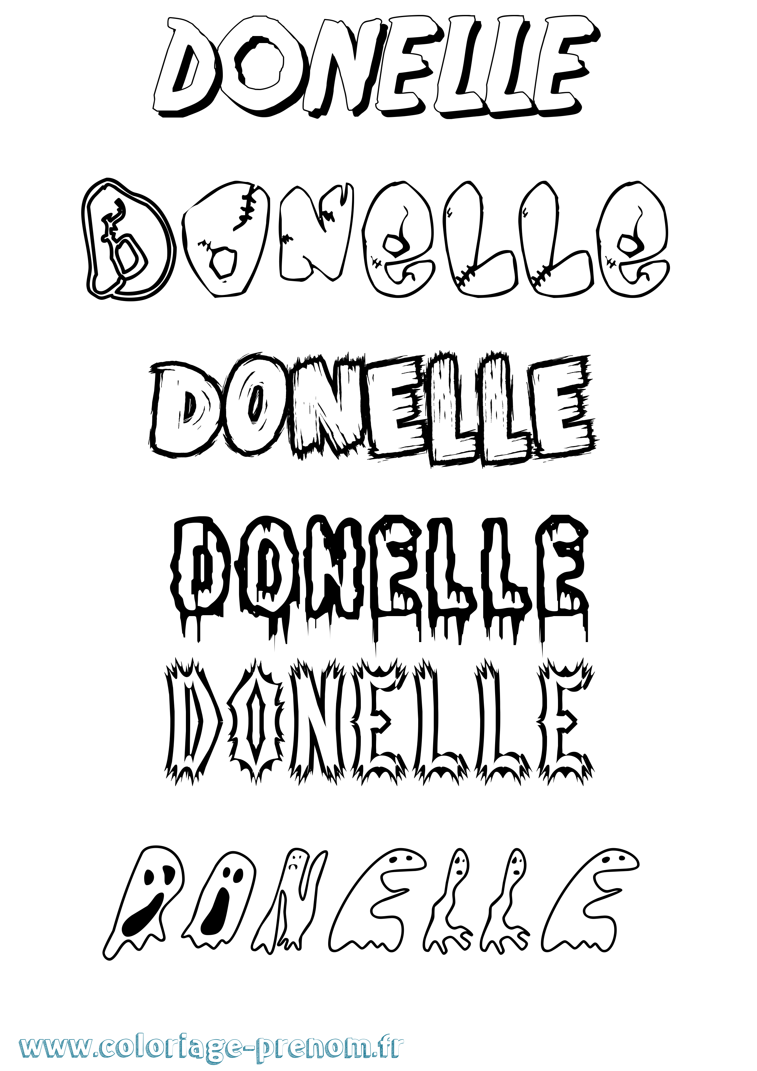 Coloriage Donelle Frisson Coloriage prénom Donelle Frisson