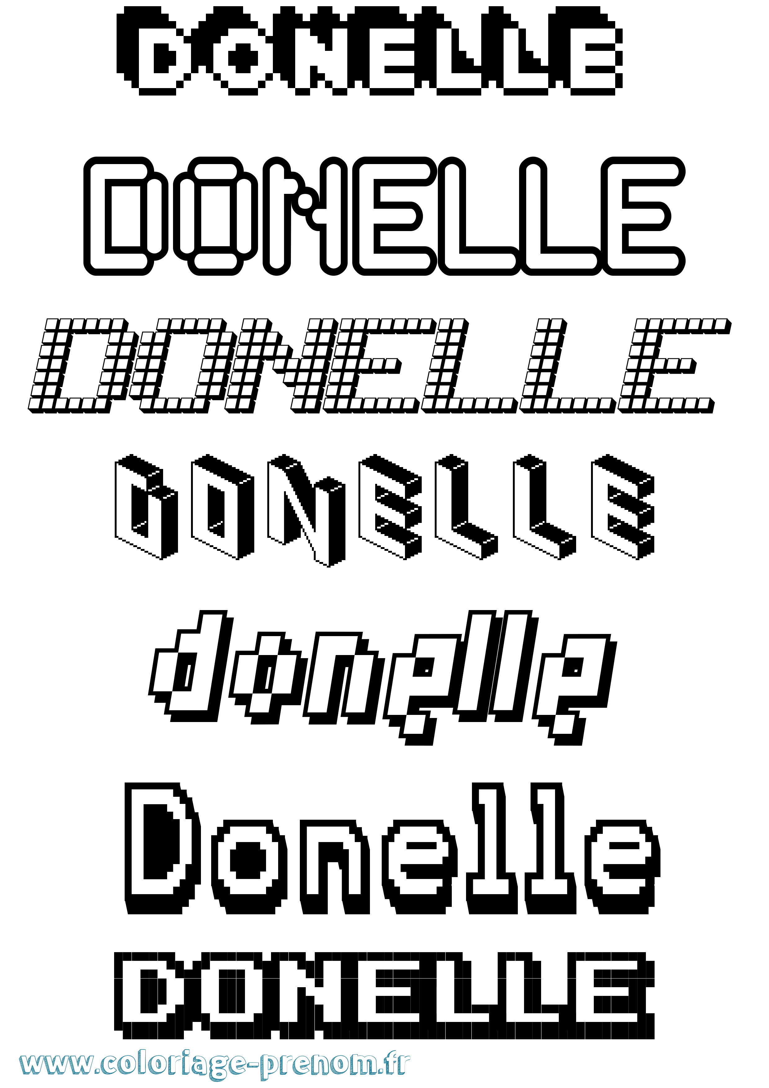Coloriage Donelle Pixel Coloriage prénom Donelle Pixel