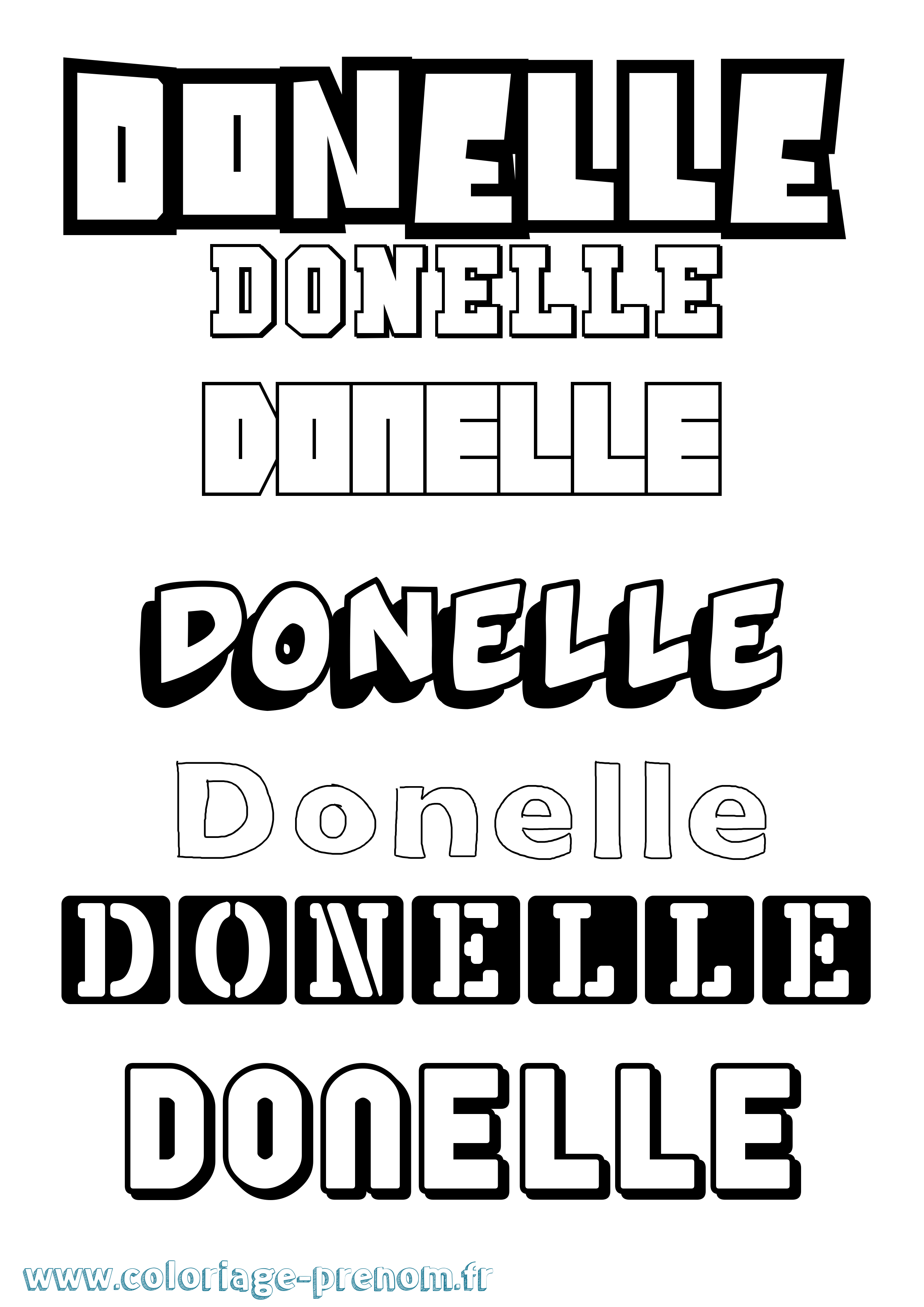 Coloriage Donelle Simple Coloriage prénom Donelle Simple