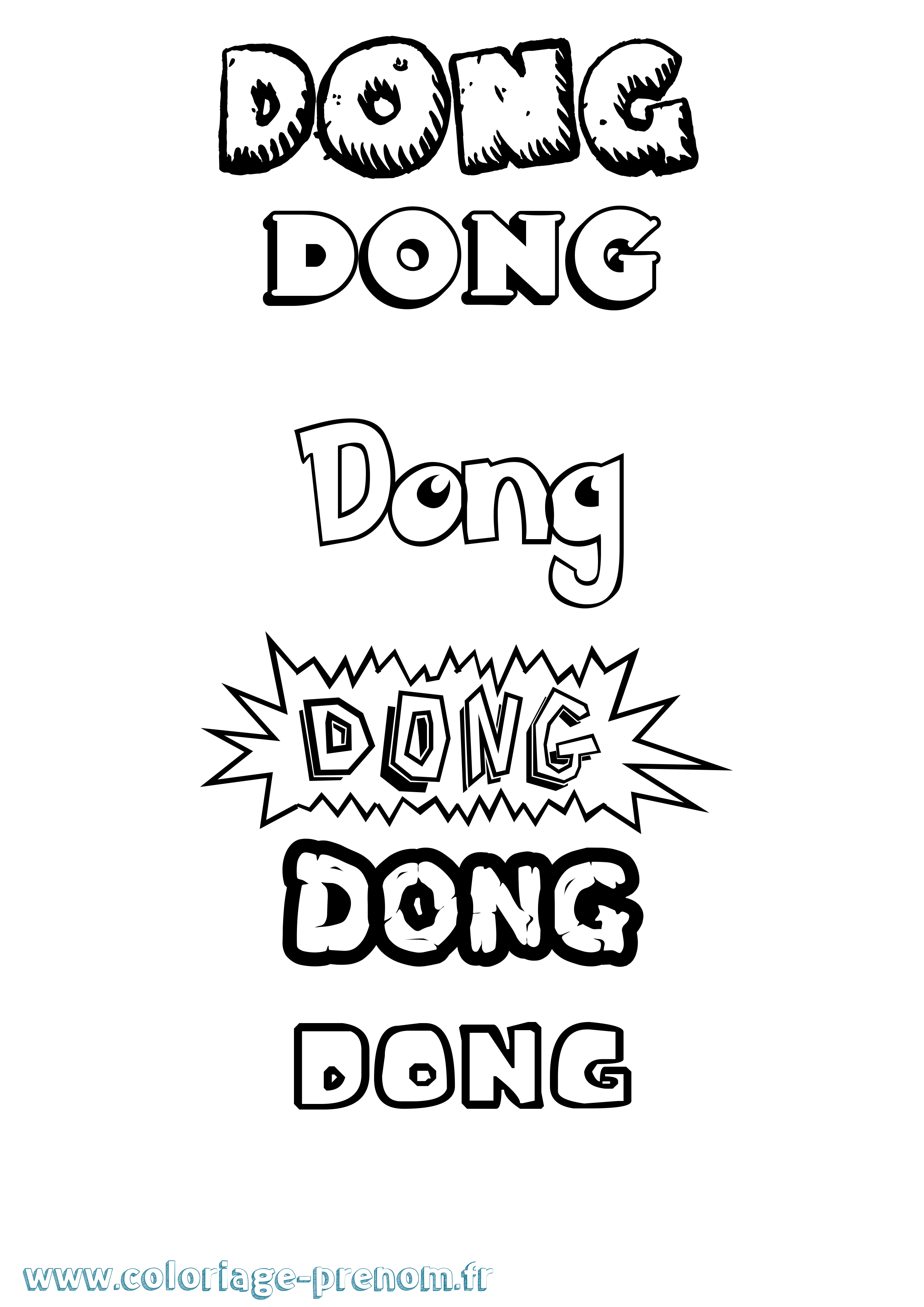 Coloriage Dong Dessin Animé Coloriage prénom Dong Dessin Animé