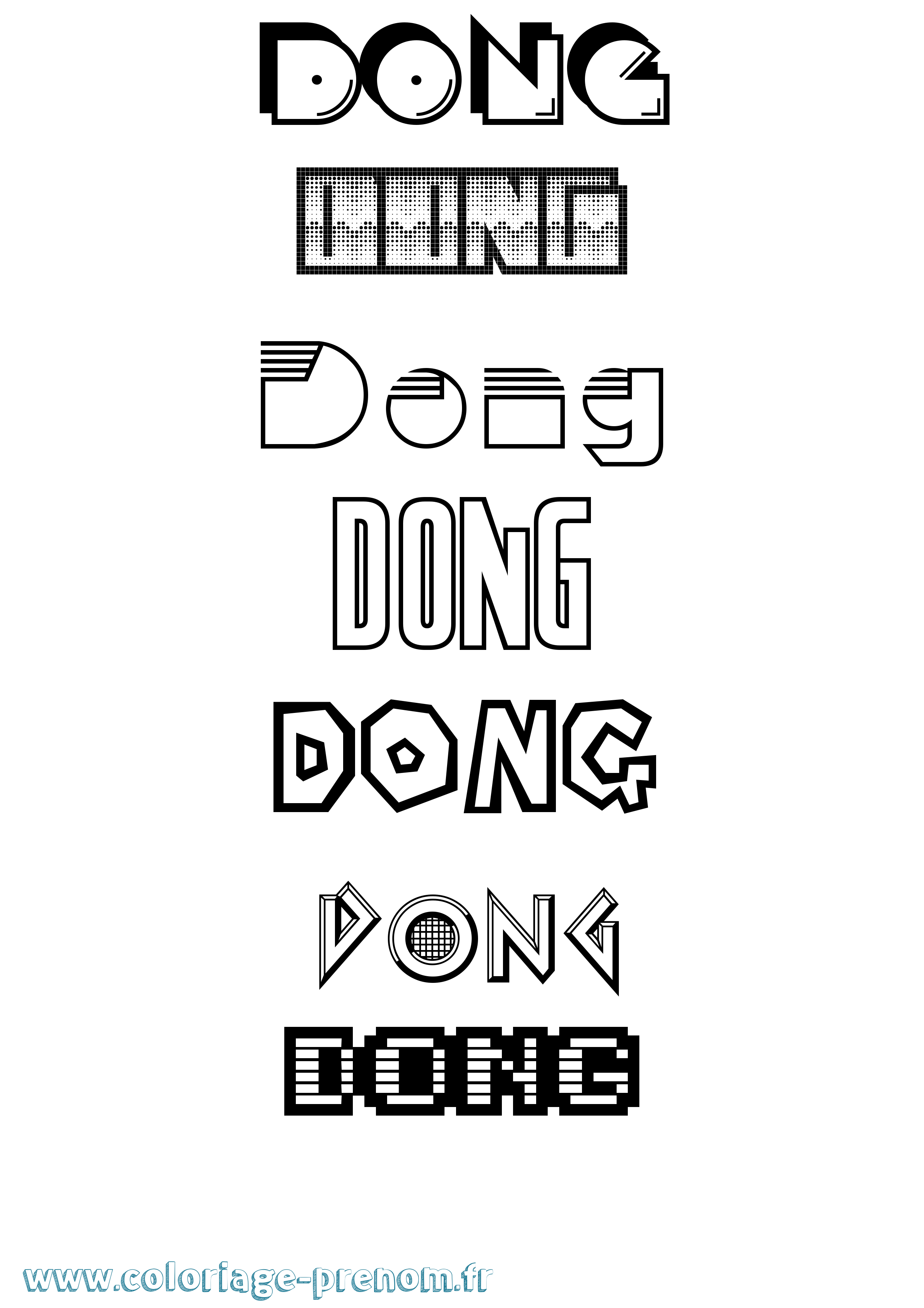 Coloriage Dong Jeux Vidéos Coloriage prénom Dong Jeux Vidéos