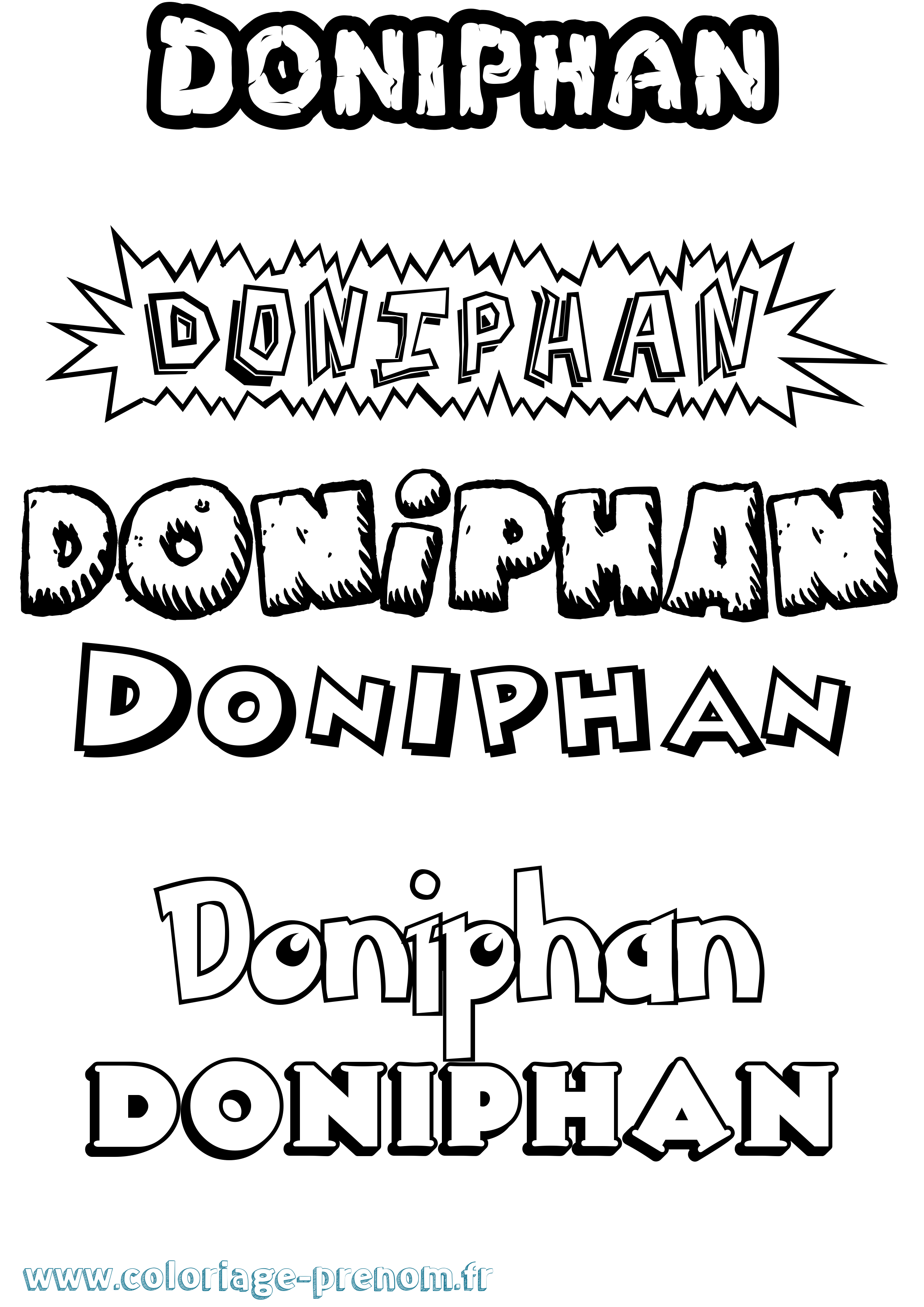 Coloriage Doniphan Dessin Animé Coloriage prénom Doniphan Dessin Animé
