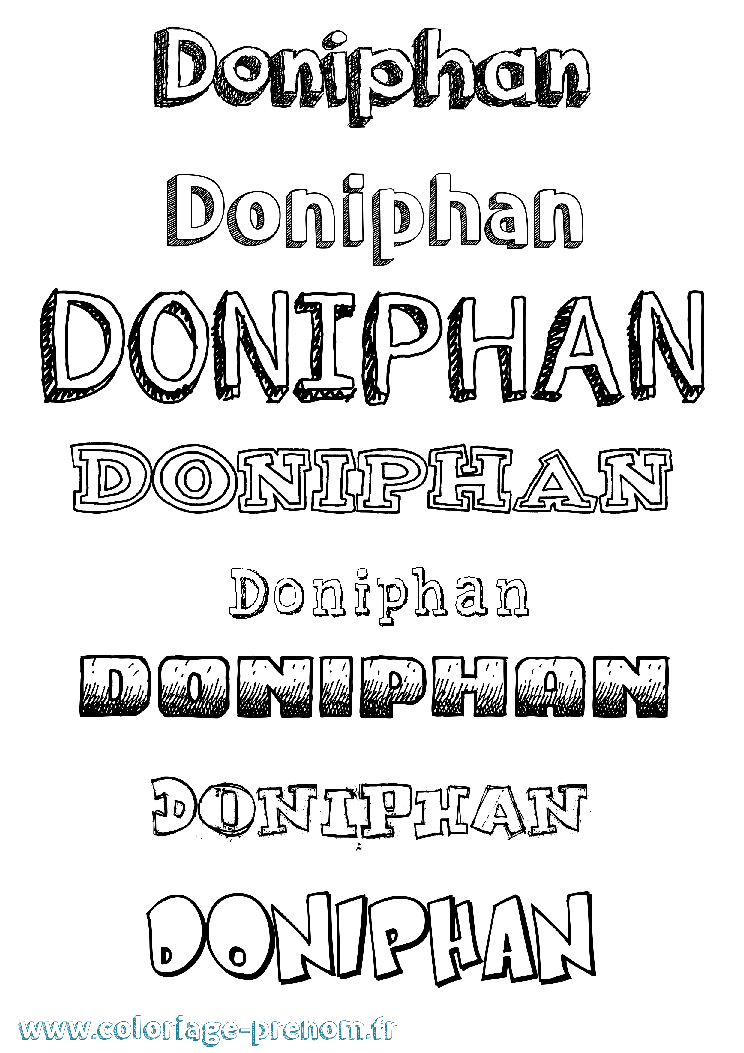 Coloriage Doniphan Dessiné Coloriage prénom Doniphan Dessiné
