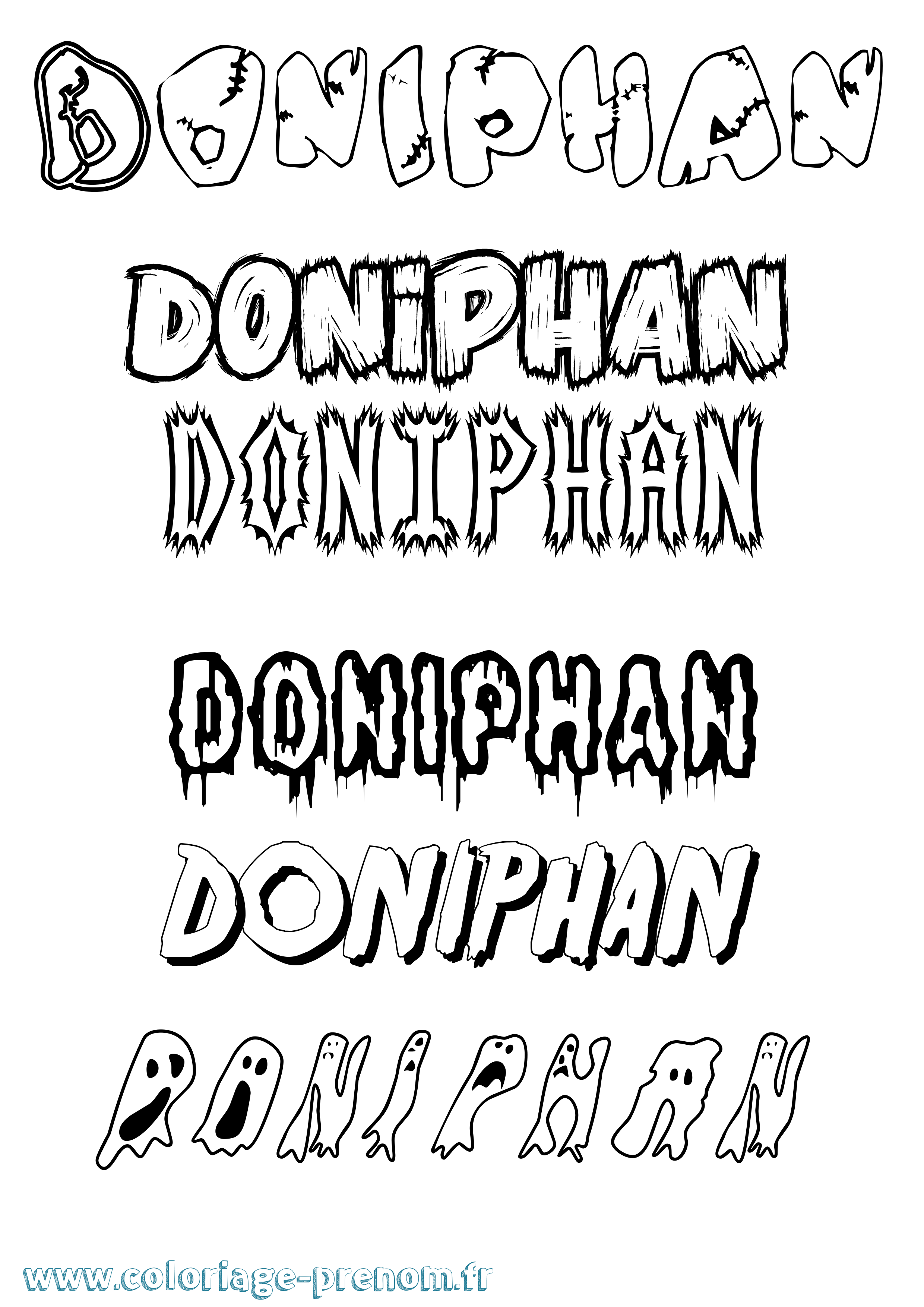 Coloriage Doniphan Frisson Coloriage prénom Doniphan Frisson