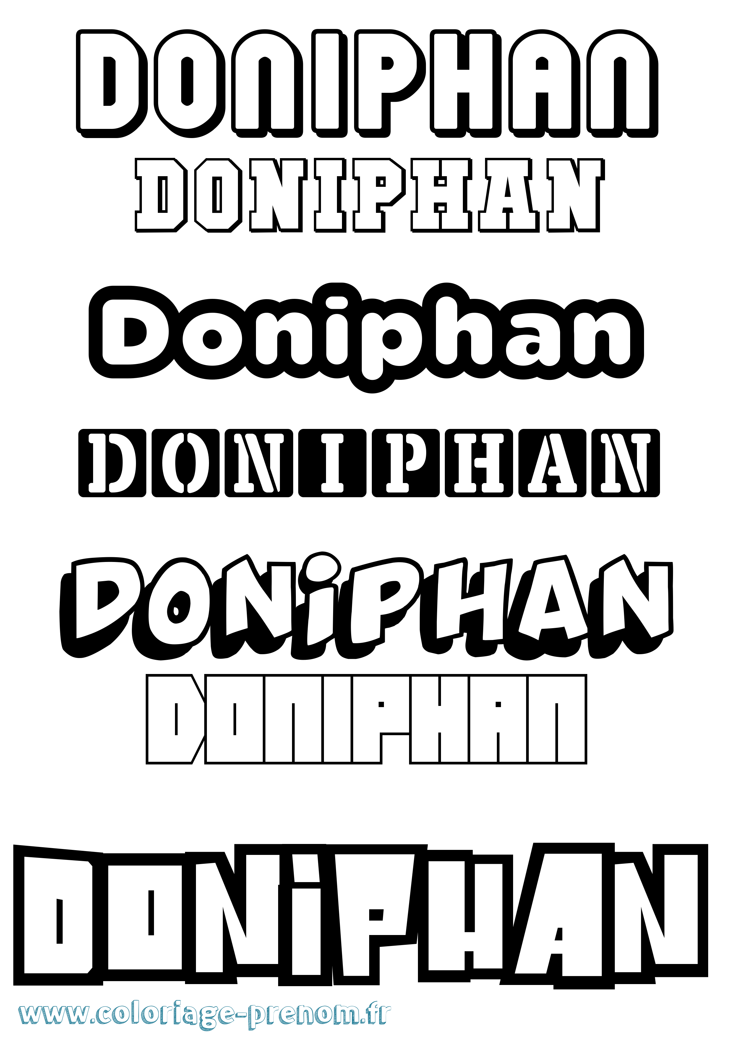 Coloriage Doniphan Simple Coloriage prénom Doniphan Simple