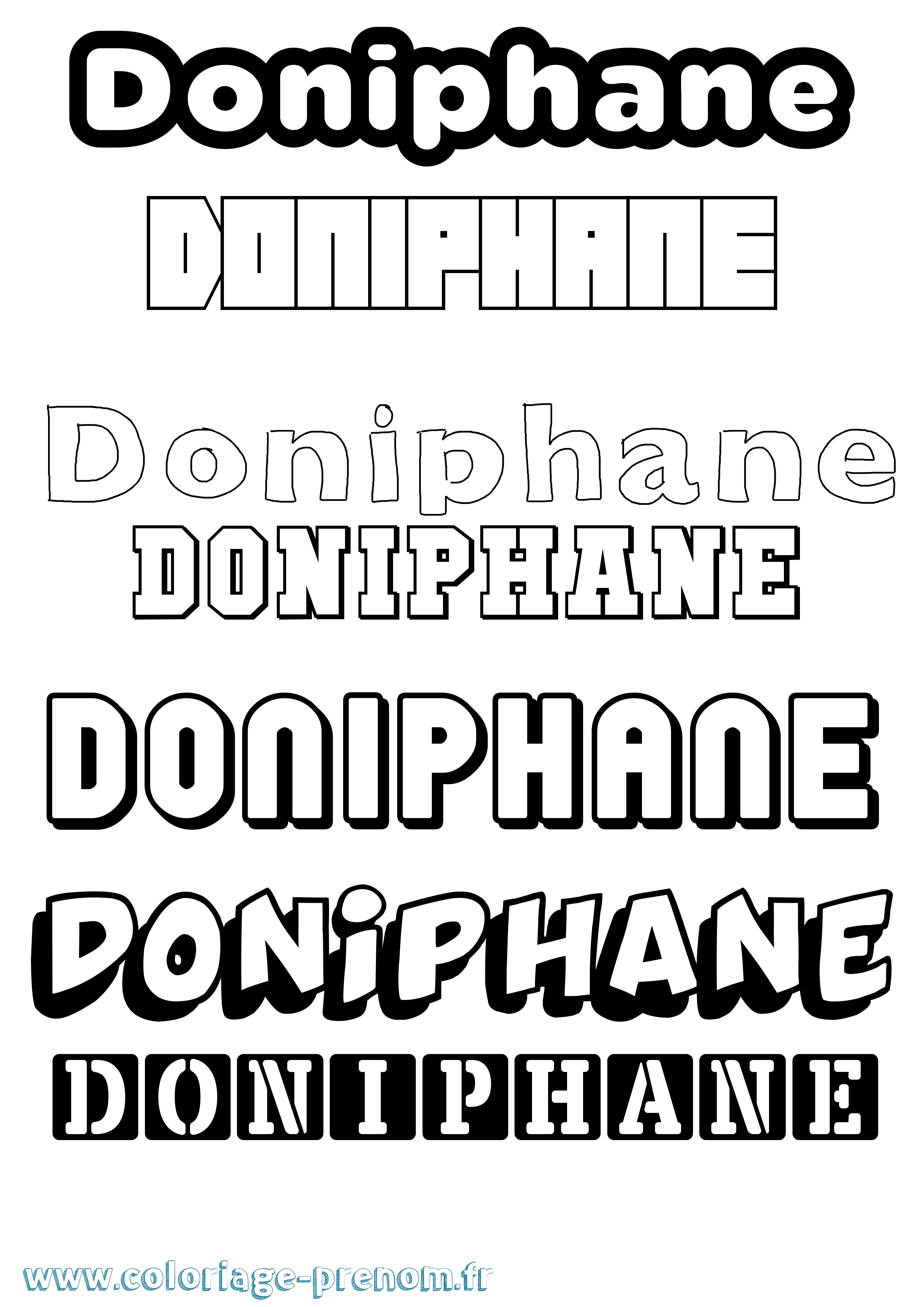 Coloriage Doniphane Simple Coloriage prénom Doniphane Simple