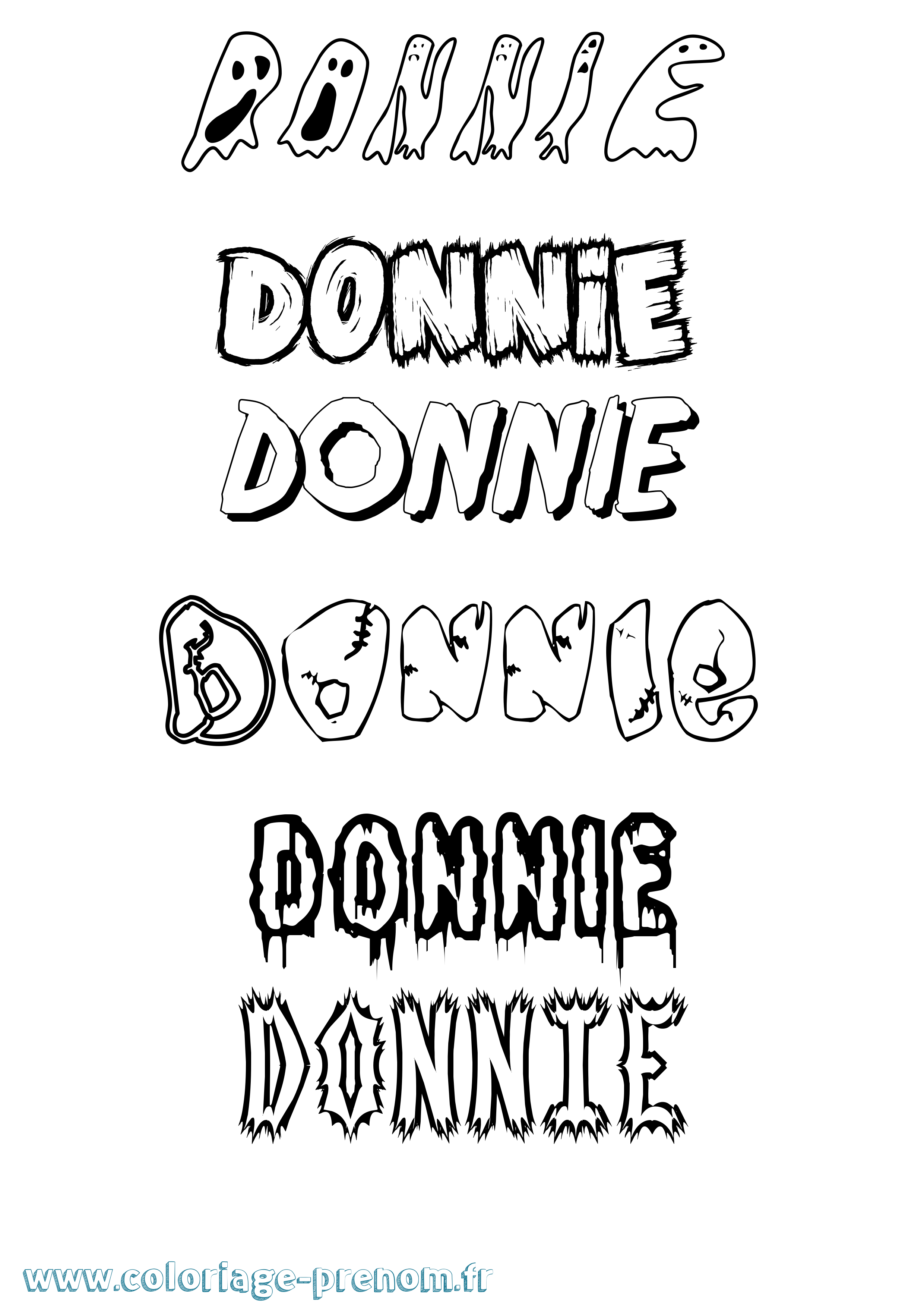 Coloriage Donnie Frisson Coloriage prénom Donnie Frisson
