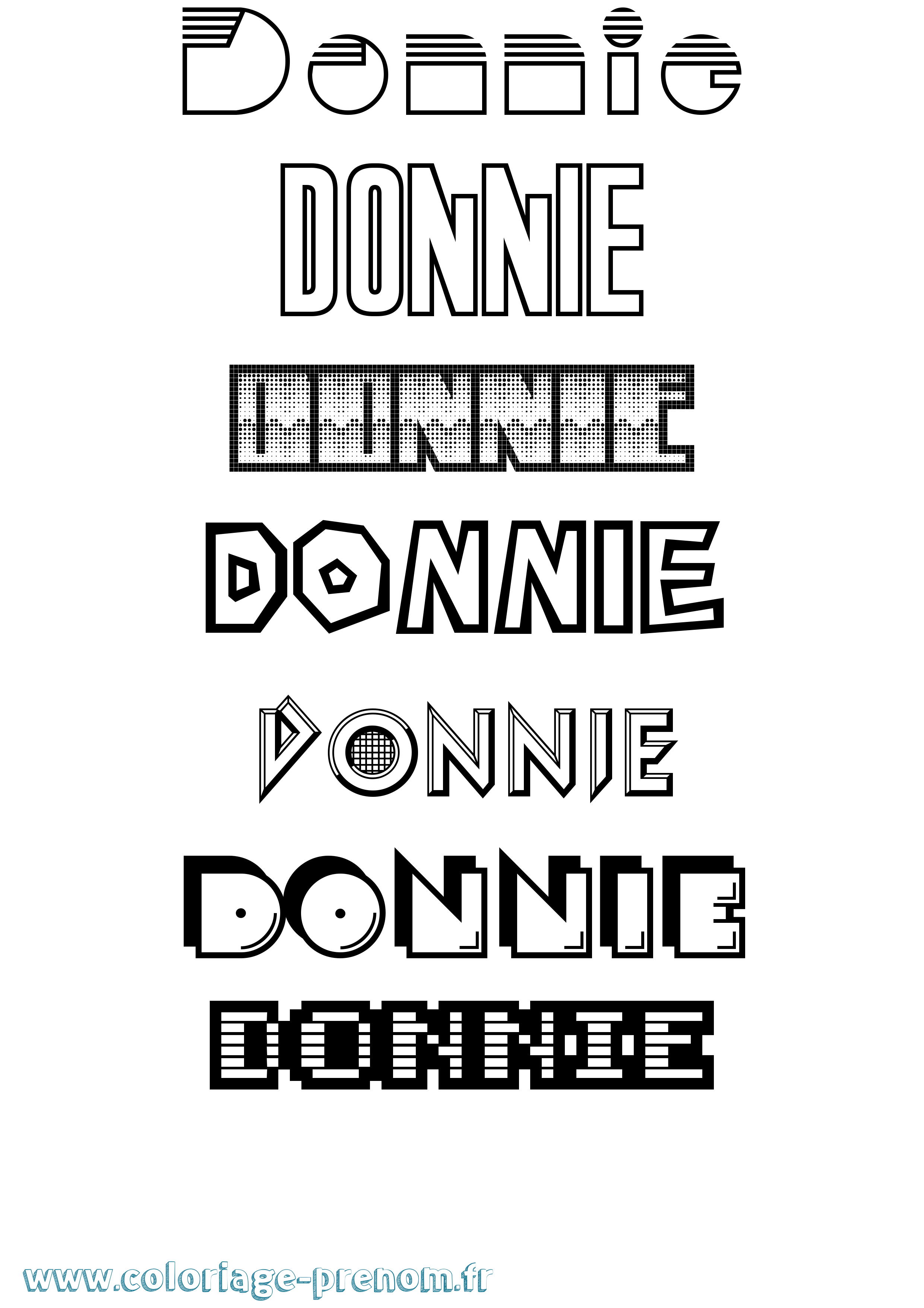Coloriage Donnie Jeux Vidéos Coloriage prénom Donnie Jeux Vidéos