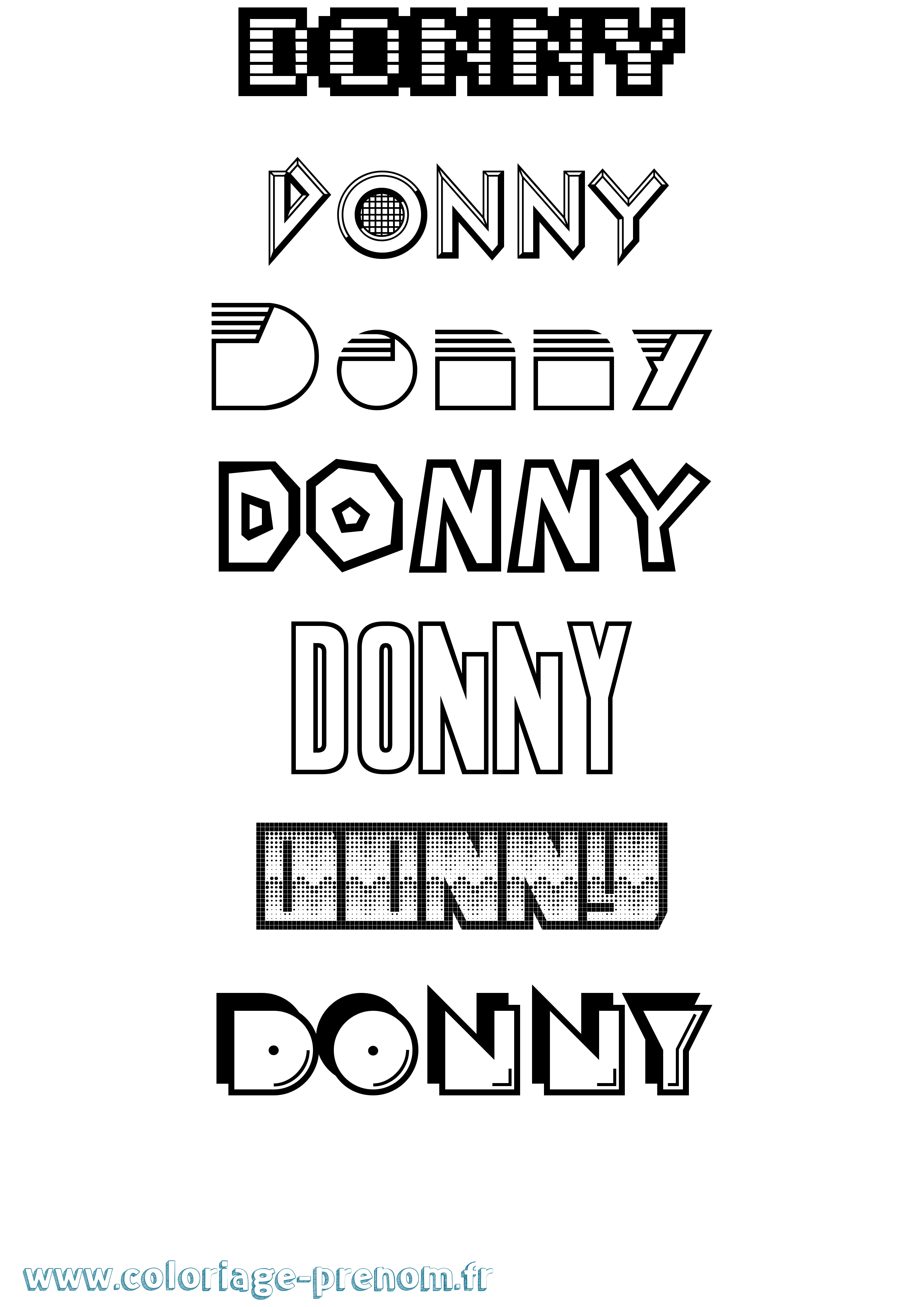 Coloriage Donny Jeux Vidéos Coloriage prénom Donny Jeux Vidéos