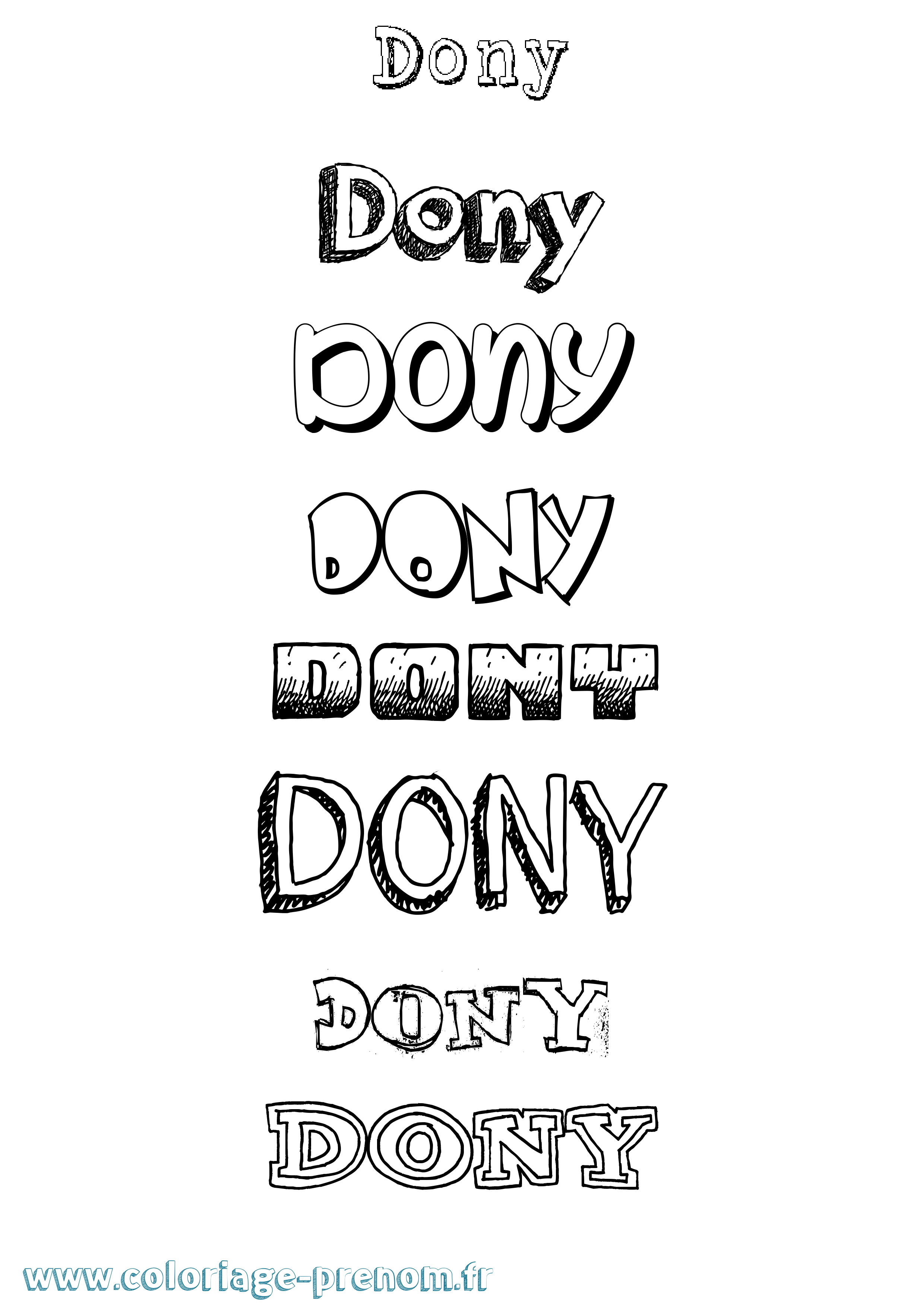 Coloriage Dony Dessiné Coloriage prénom Dony Dessiné